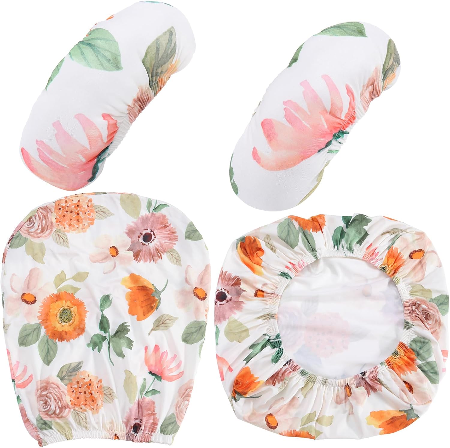 Tallew 4 Pcs Office Chair Covers Set, Flower image 2