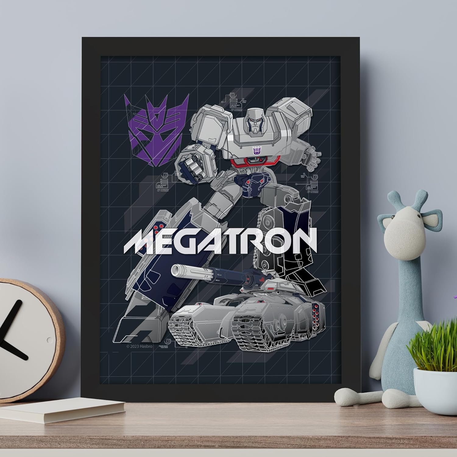 Themed Transformers Print - Megatron Blueprint Wall Art Poster (29.7cm x 42cm - A3)