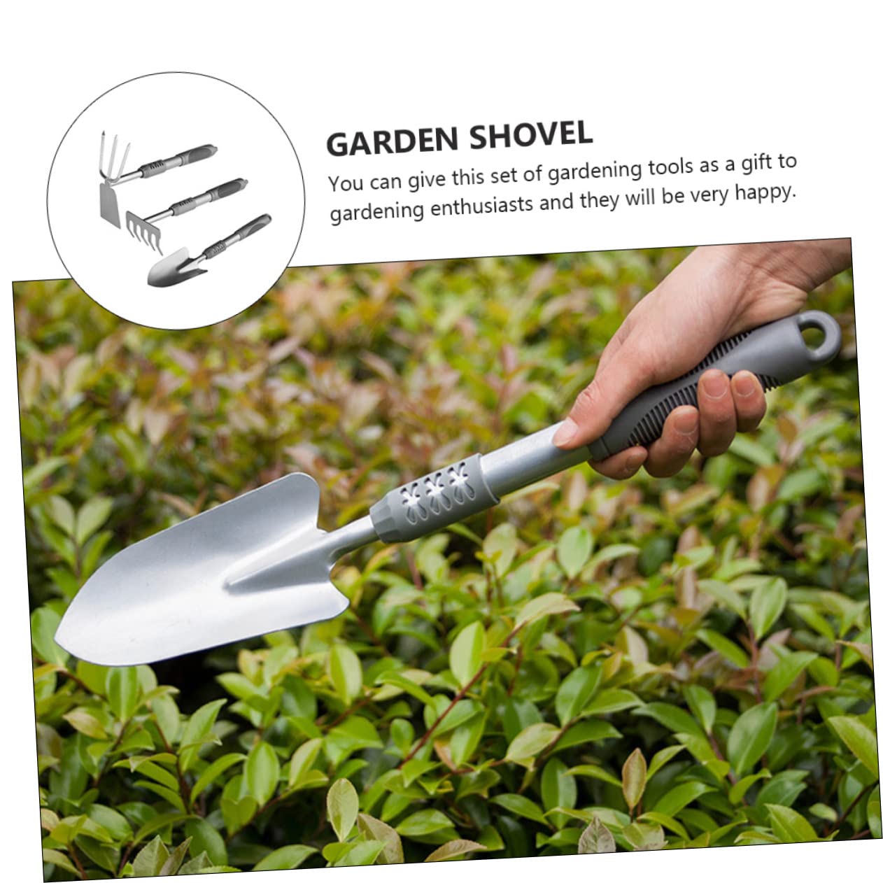 VANZACK Lot de 3 Set de Set de Outils de Jardinage Pelle à Creuser Pelle à Transplanter en Acier et PVC et Repiquage