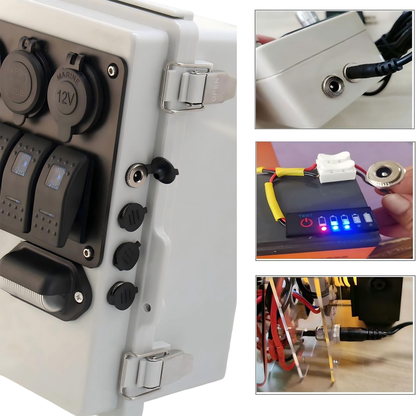 Pannello di interruttori elettrici marini a 5 interruttori a bilanciere scatola con interruttore di circuito impermeabile accessorio per barche pannello a bilanciere marino