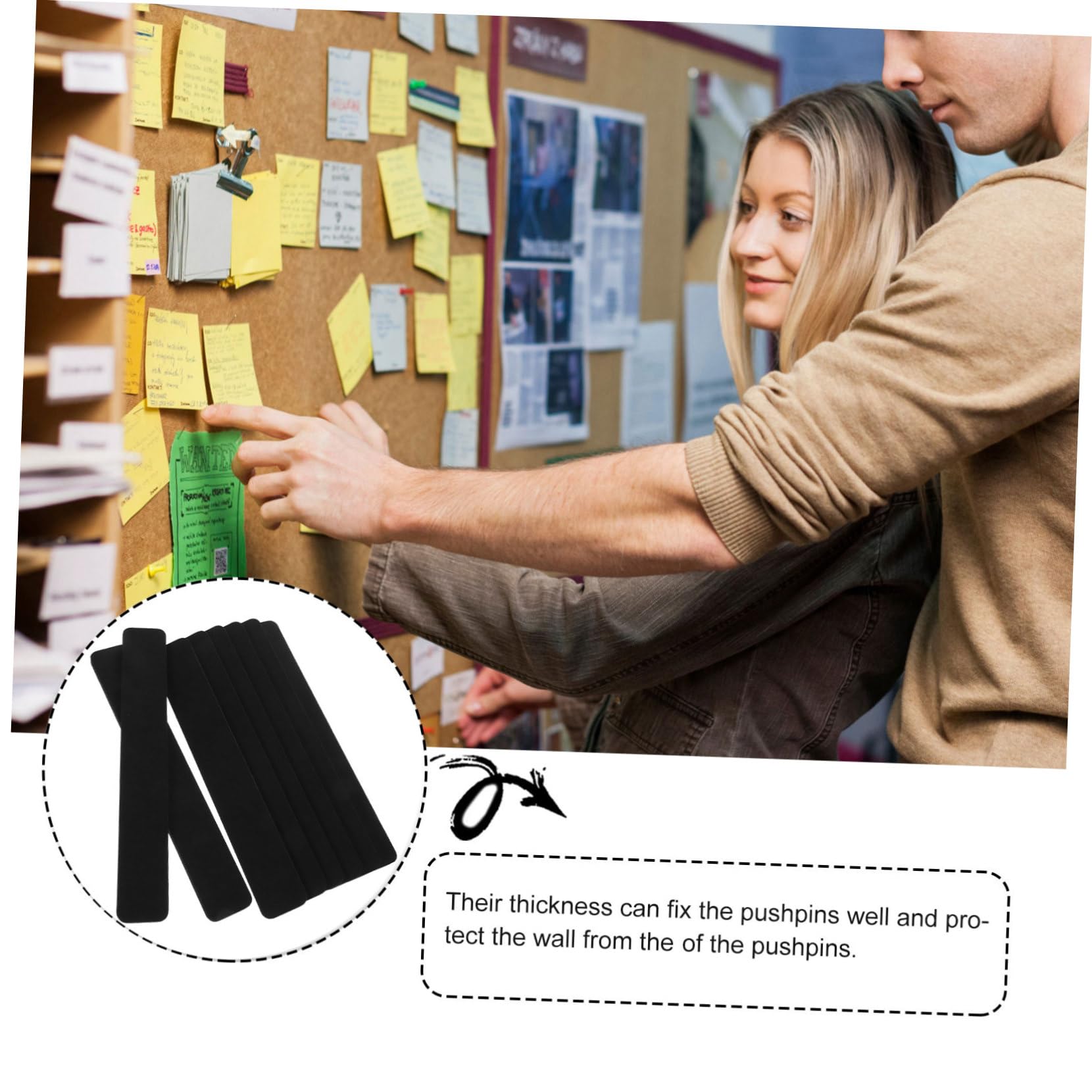 HOMSFOU 32pcs Felt Bulletin Board Strips Self-Adhesive Classroom and Office Decoration Easy Installation and for Notes and Photos