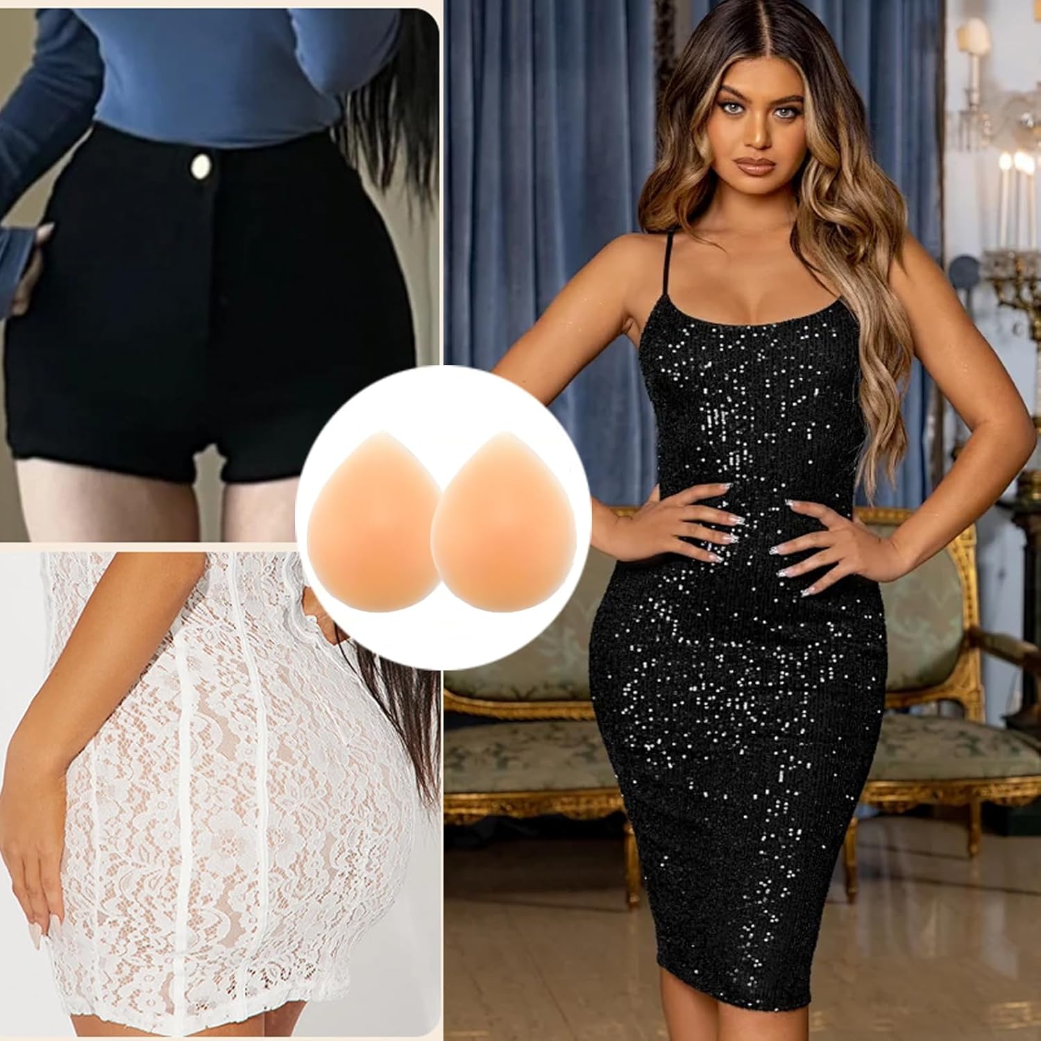 2 Pcs Silicone Butt Dip Pads for Women, Reusable Suitable for Female Enhancer Buttock Lift Skin Tone - Image 6