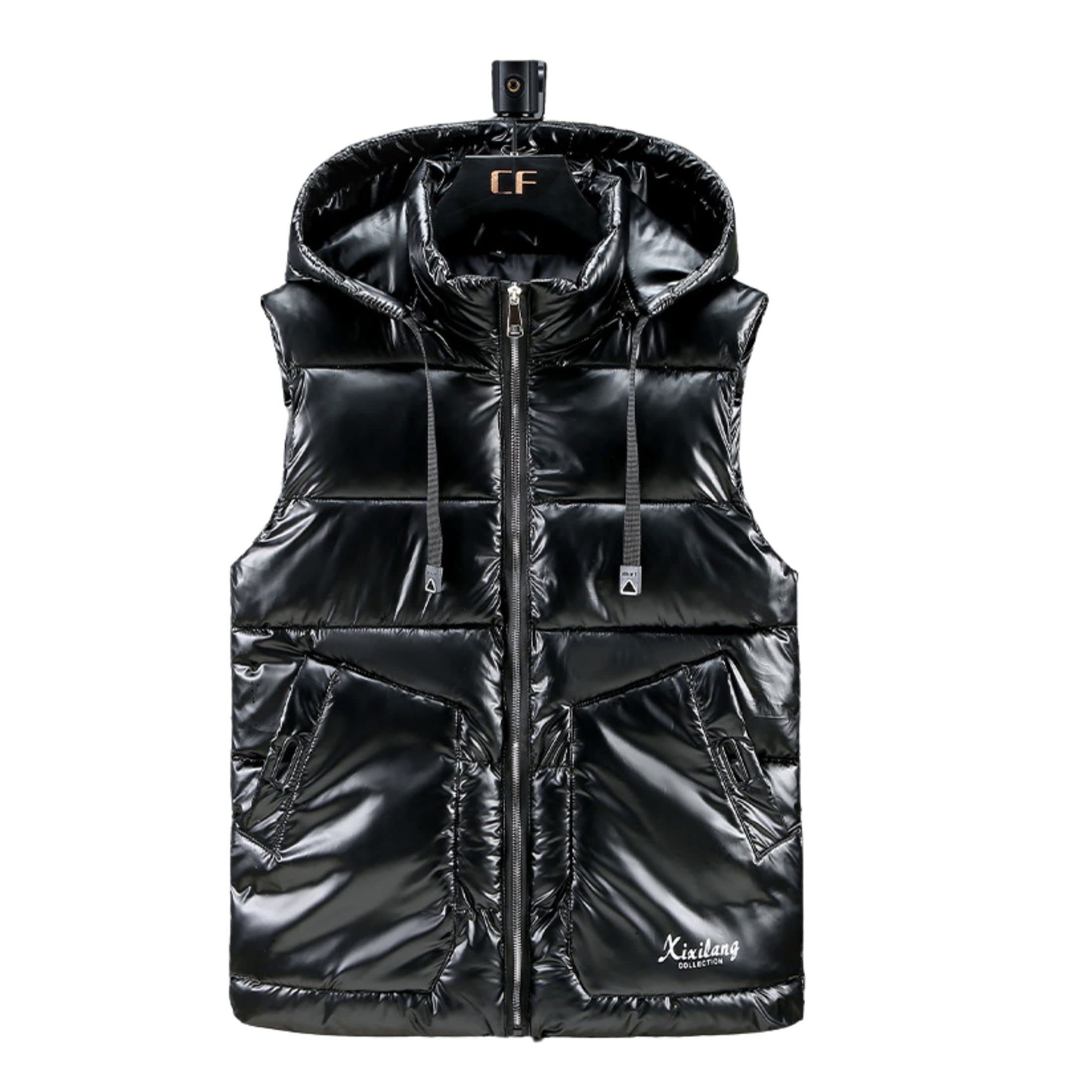 esmeling Mens Waterproof Hooded Puffer Vest Sleeveless Puffy Jacket with Pockets-picture-55