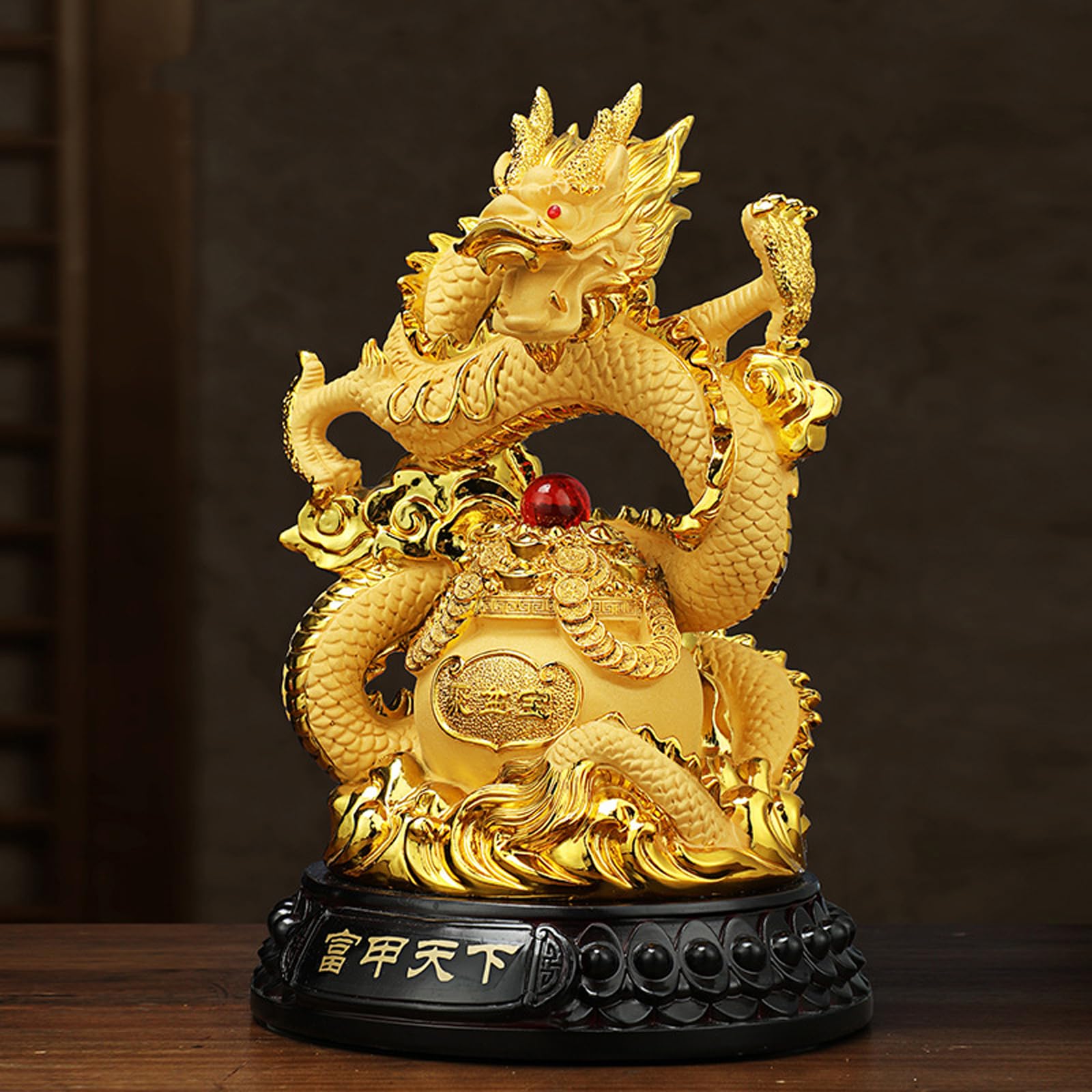 中国　龍　置物　人形 金ぴか昇龍置物（大）【送料無料】（沖縄別途700円） ｜開運