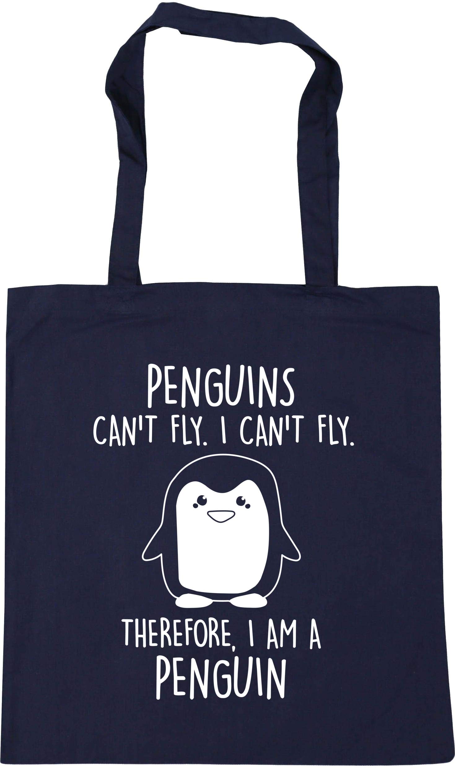Penguins can't fly. I can't fly. Therefore, I am a penguin Tote Shopping Gym Beach Bag 42cm x38cm, 10 litres