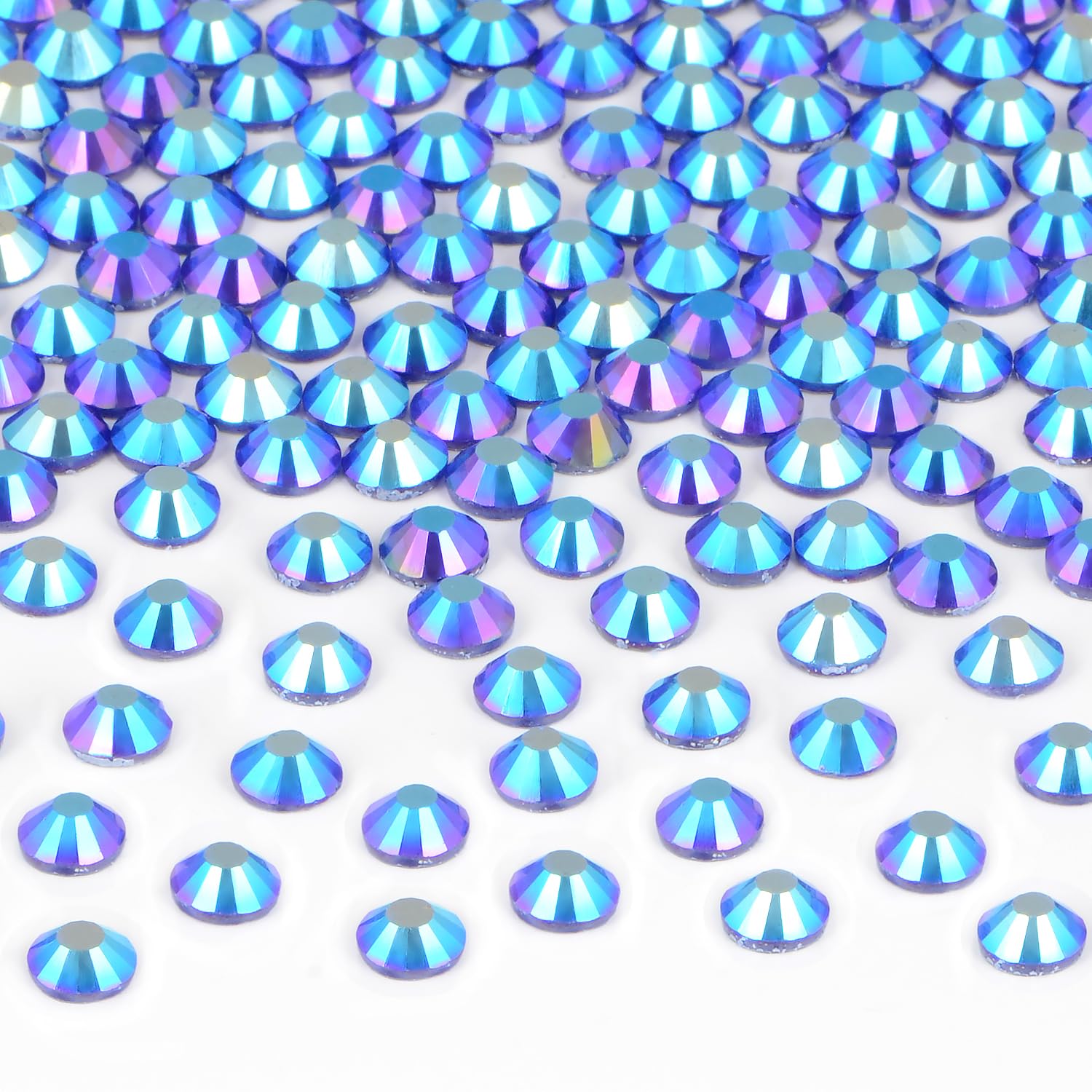 2880 Pieces SS16 Sapphire AB Hotfix Rhinestones Flatback Round Crystal Glass Rhinestones Gems for Crafts Nail Face Art Clothes Shoes Bags DIY