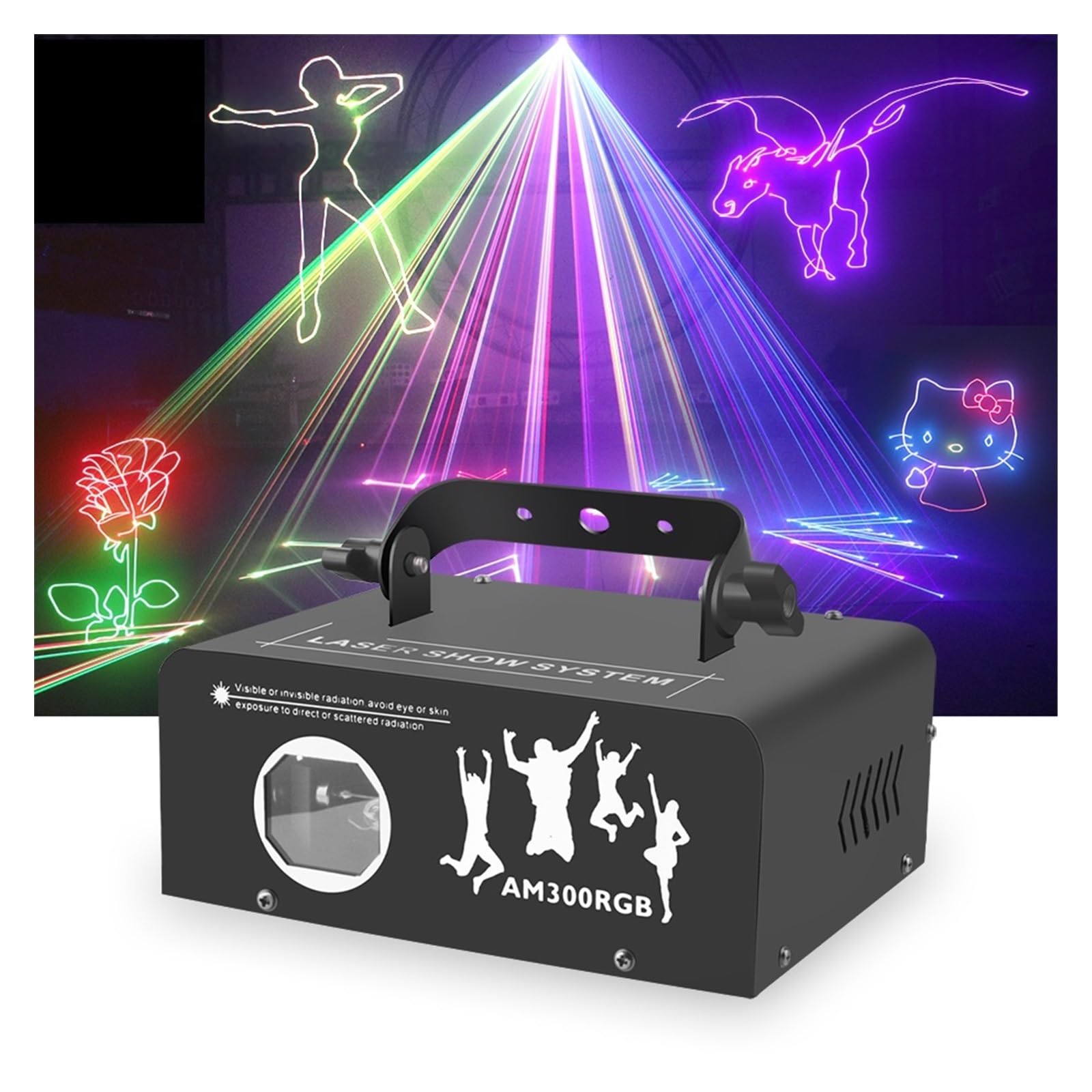 300mW RGB DJ Disco Animazione Fascio Scanner Proiettore di luci da palcoscenico Bar Club Party Dance Matrimonio Compleanno Lampada di Natale per feste, club, bar, Halloween, Natale