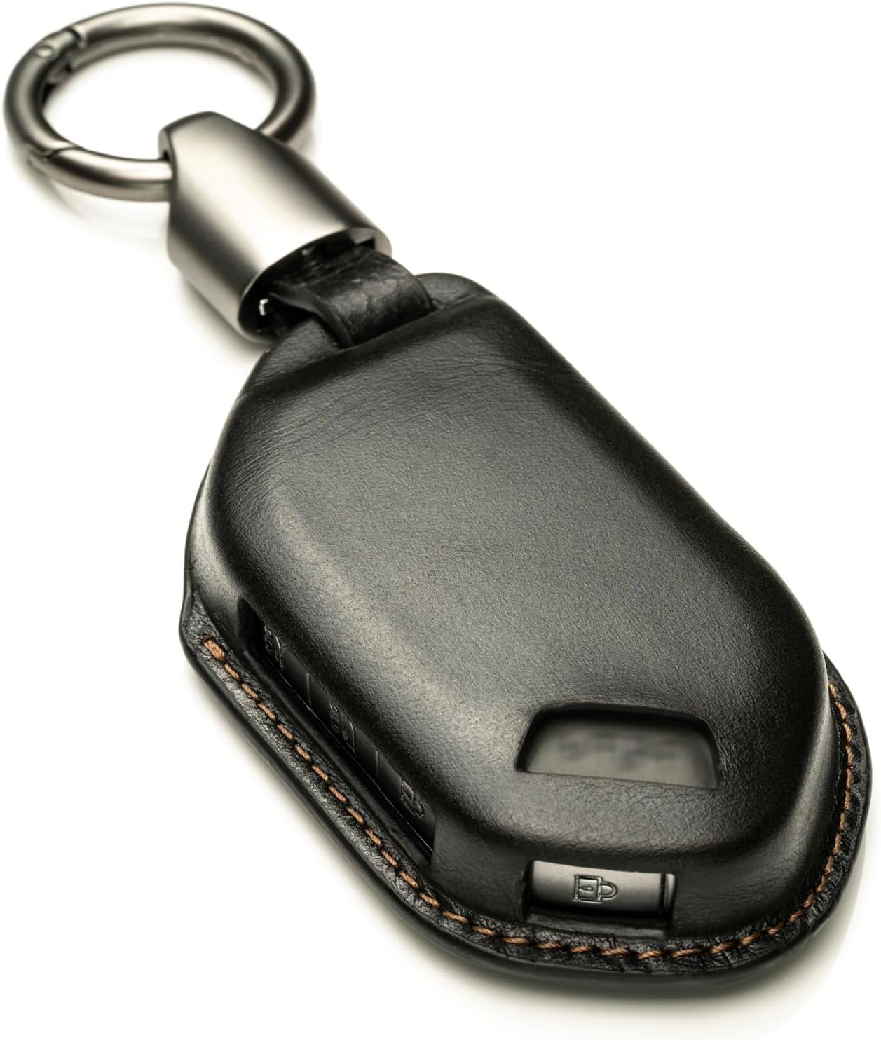 Vitodeco 3D Luxury Premium Genuine Leather Smart Key Fob Case Cover Protector Compatible with Kia Carnival MPV, Sportage, Telluride, Sorento, EV6, EV9, K4, K5 (2022-2026 Models) - Black/Red