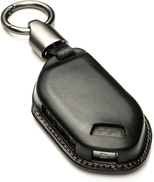 3D Luxury Premium Genuine Leather Smart Key Fob Case Cover Protector Compatible with Kia Carnival MPV, Sportage, Telluride, Sorento, EV6, EV9, K4, K5 2022-2026 Models - Black