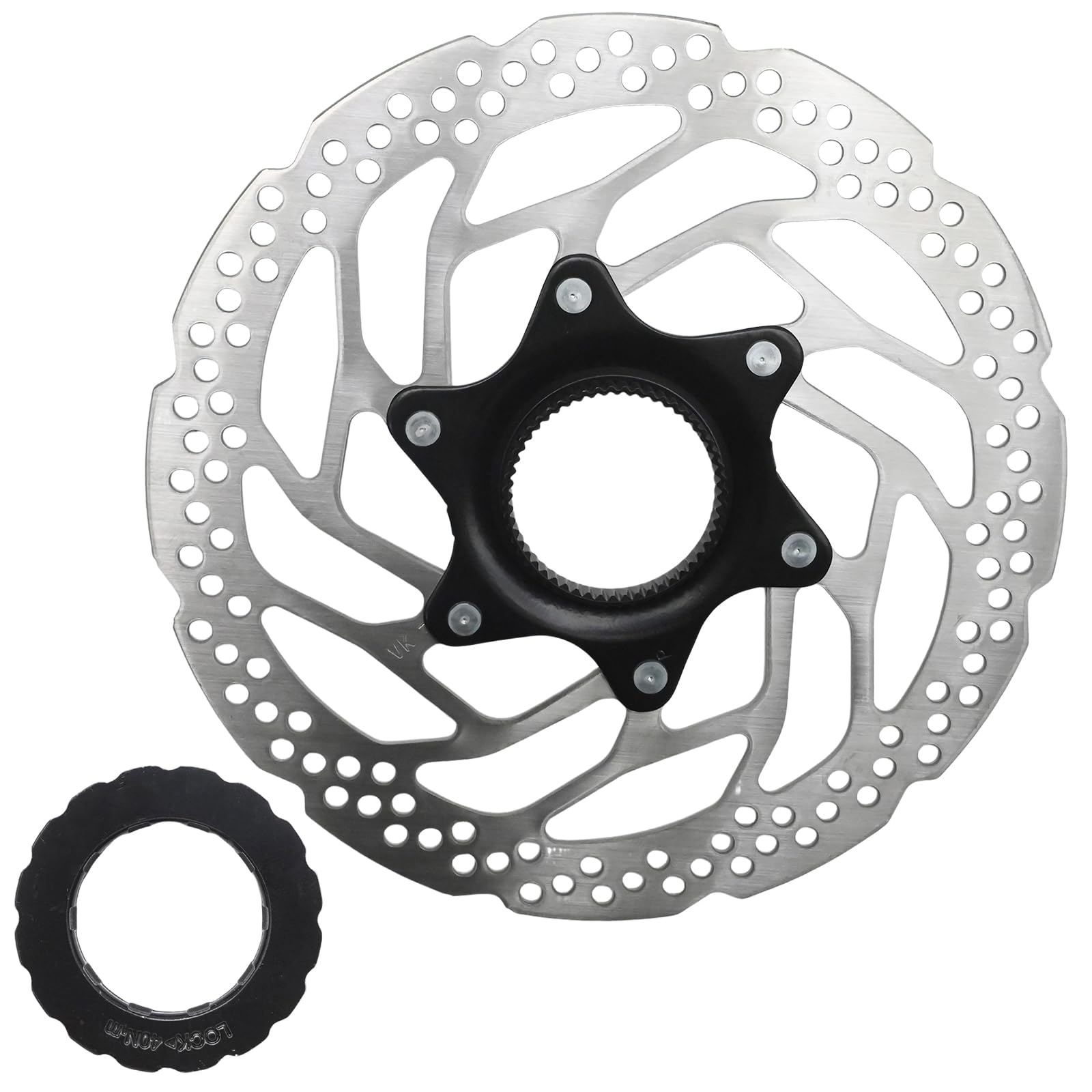 Fahrrad-Zentralverschluss-Bremsscheibe, Ersatz für Shimano SM-RT30, 180 mm Bremsscheibe mit Schließdeckel, ideal für Rennräder und Mountainbikes (RT30,180MM)