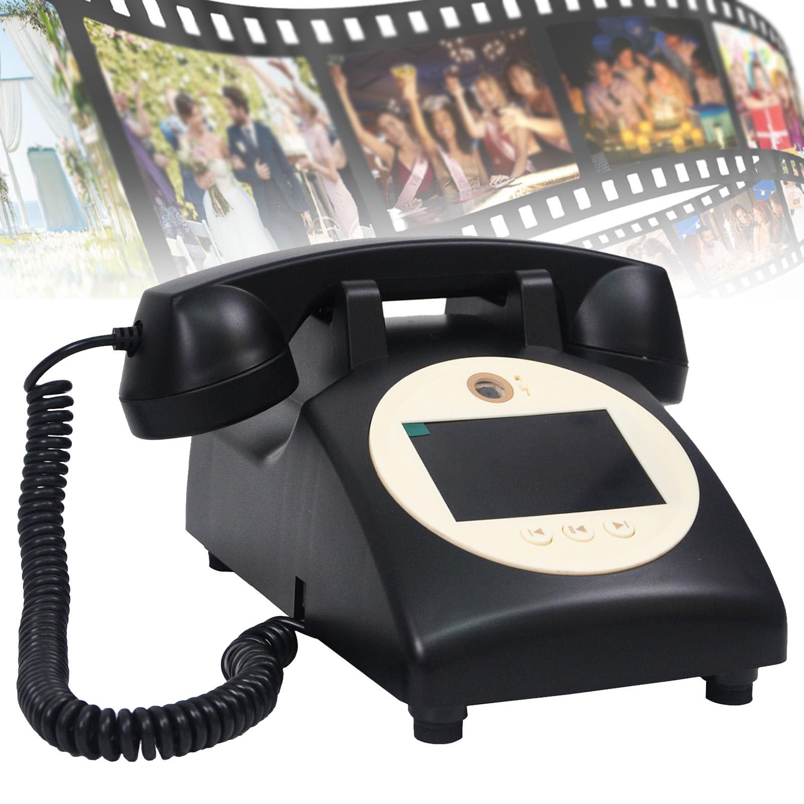Video Audio Guest Book Wedding Phone, Record Customized Video Audio Messages, Video Audio Phone guestbook, Preserve Your Special Occasions, for a Variety of Memorable Party Occasions Black-32GB