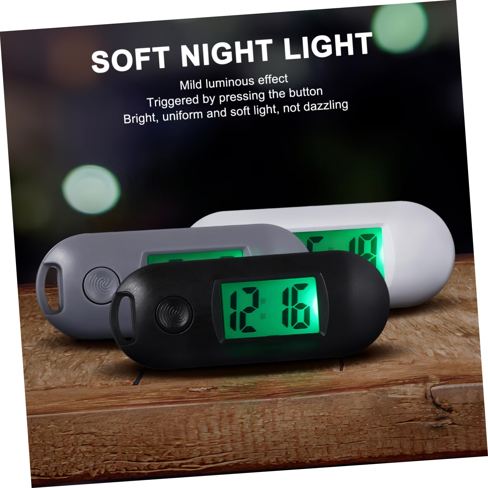 NUOBESTY Reloj Digital Portátil para Estudiantes De Relojes Silenciosos con Led para Exámenes Y Estudio Diseño Compacto Y White Verde Azul Negro Rosa Gris