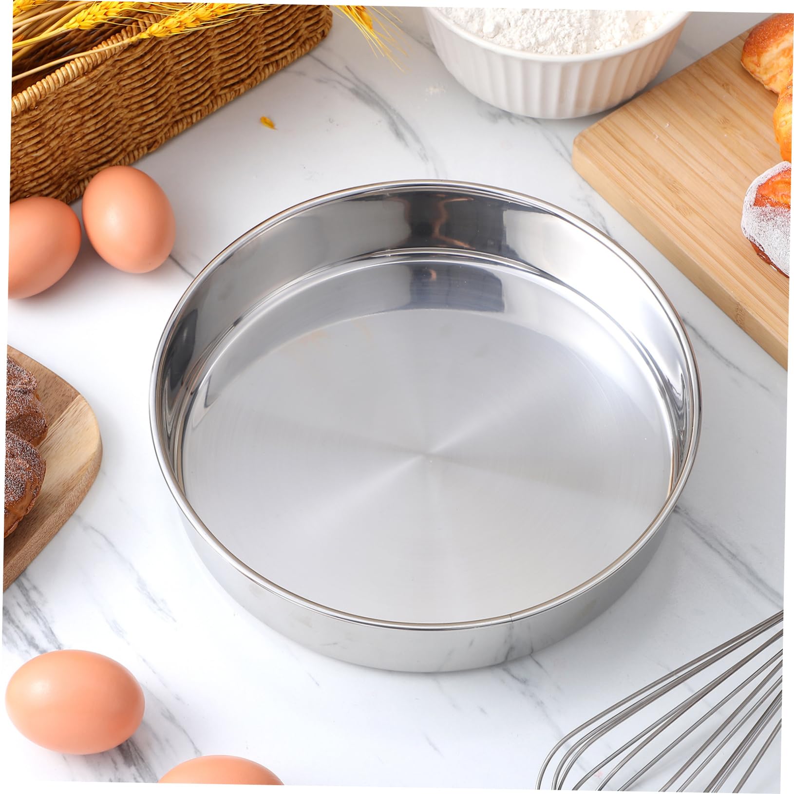 Mobestech 2pièces Lot De Moules à Gâteau Ronds Acier Inoxydable Pour Cuisson Et Service Plats
