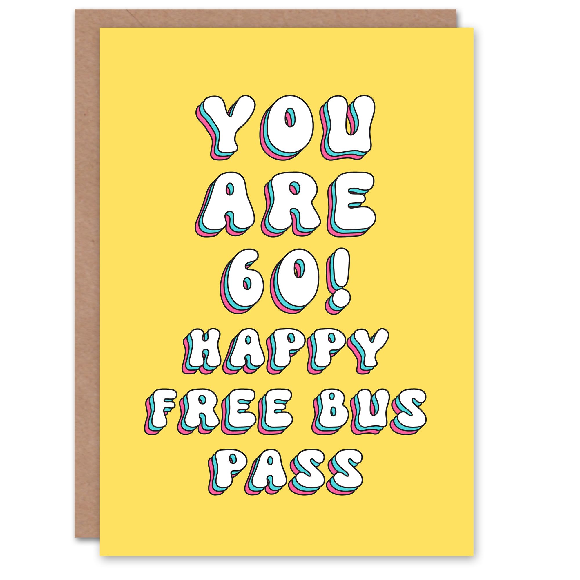 Artery8 Greeting Card 60th Free Bus Pass 60 Year Old Funny Cheeky For Her Gran Sister Niece Daughter Wife Woman Birthday Card