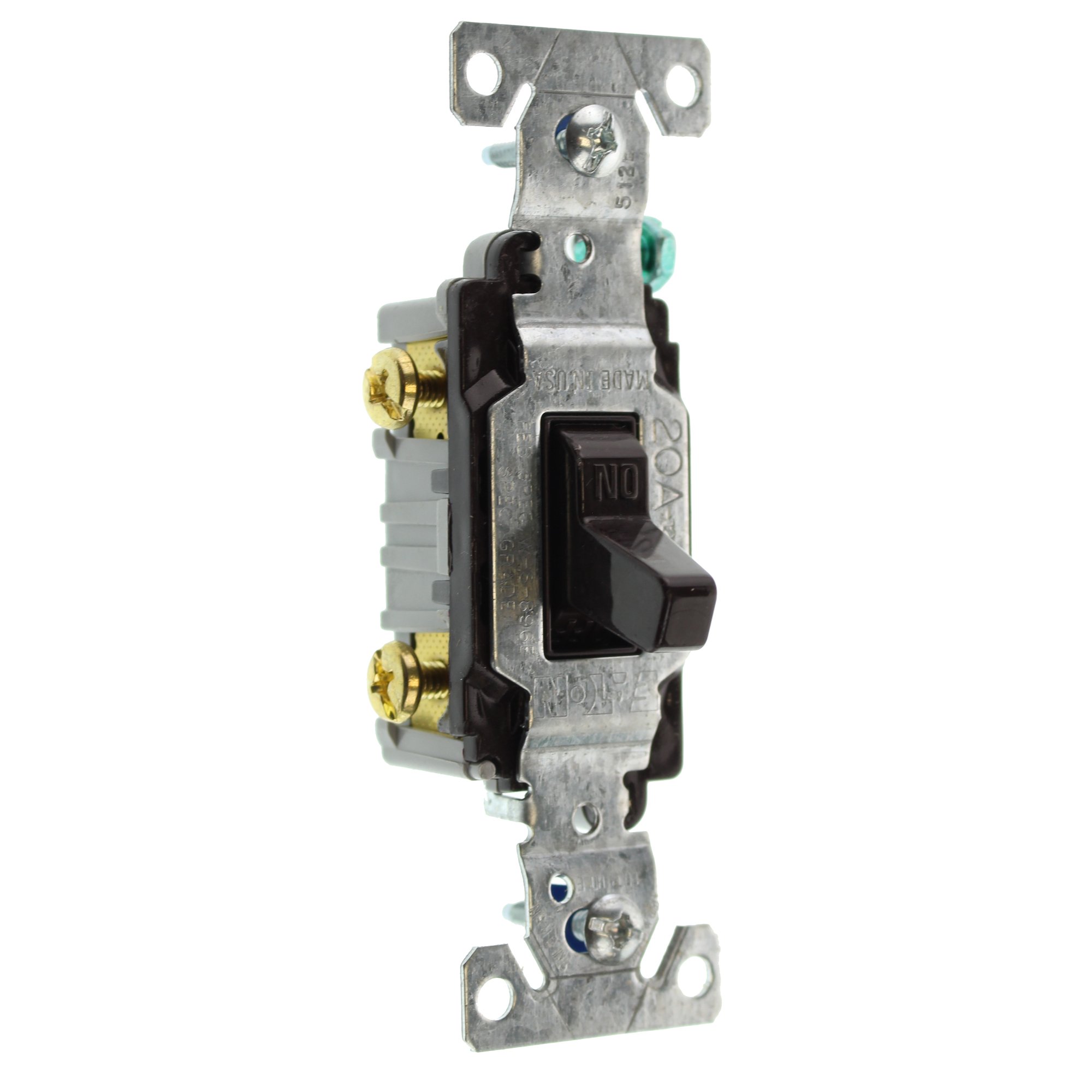 Hubbell RS315Z Toggle Switch, 3-Way, Grounding, 15-Amp, 120/277-Volt, Brown