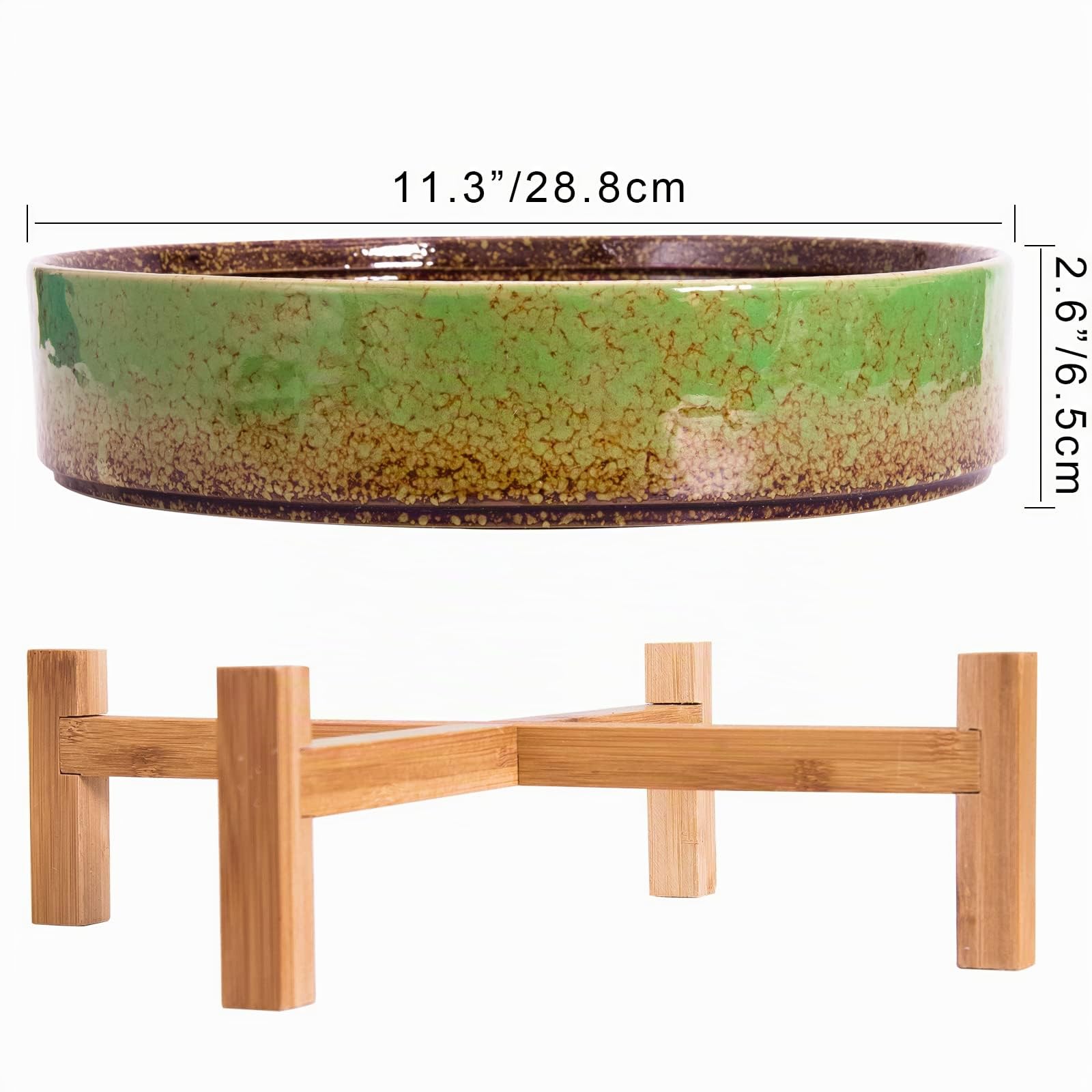 ARTKETTY Pots de Fleurs – Pot de bonsaï en céramique avec Drainage – Grand Pot de Fleurs pour Plantes Grasses d'intérieur – Pot de Fleurs décoratif avec Support
