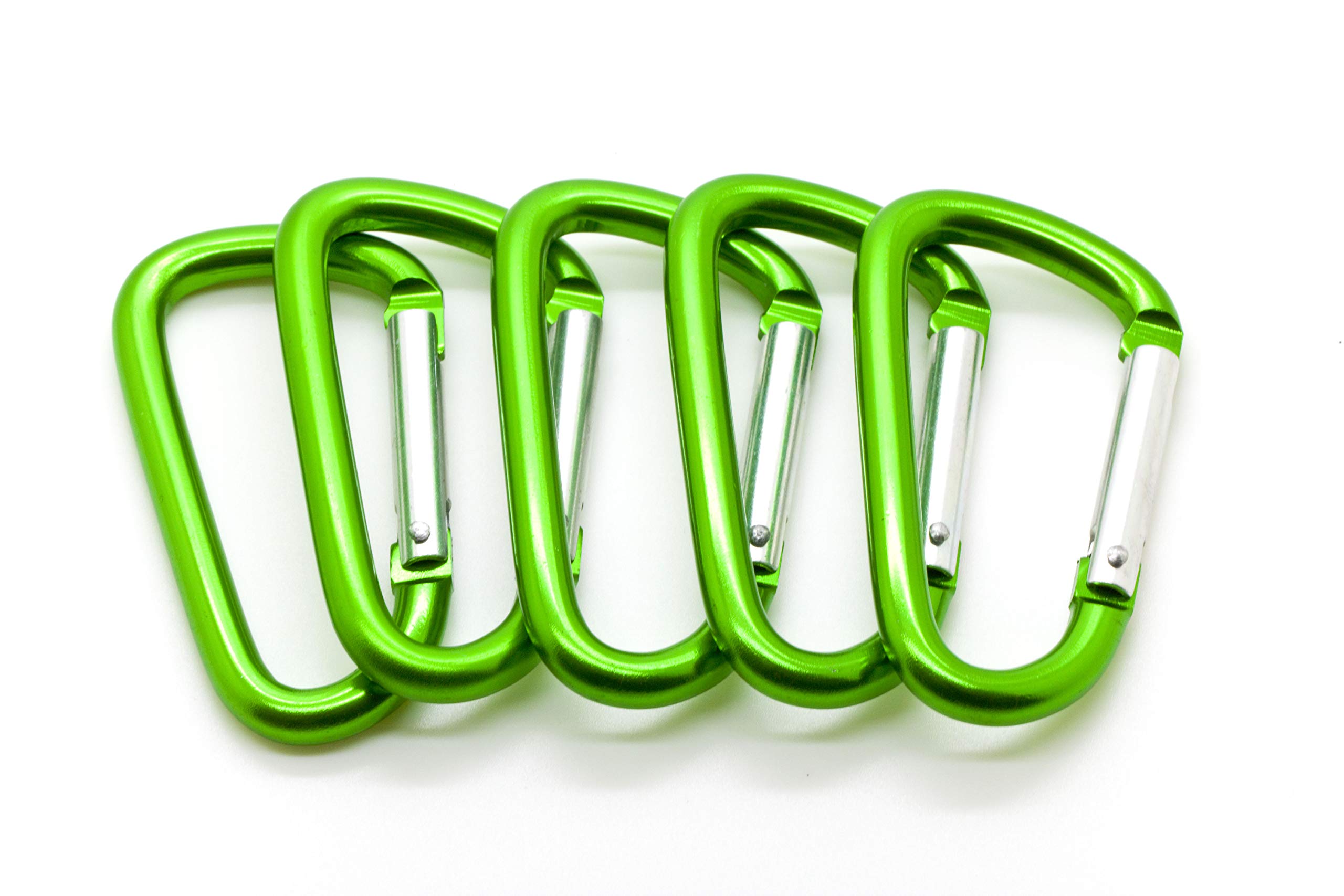 ONDEPOT 3" Aluminum Carabiner D Shape Buckle Pack, Keychain Clip, Spring Snap Key Chain Clip Hook Buckle