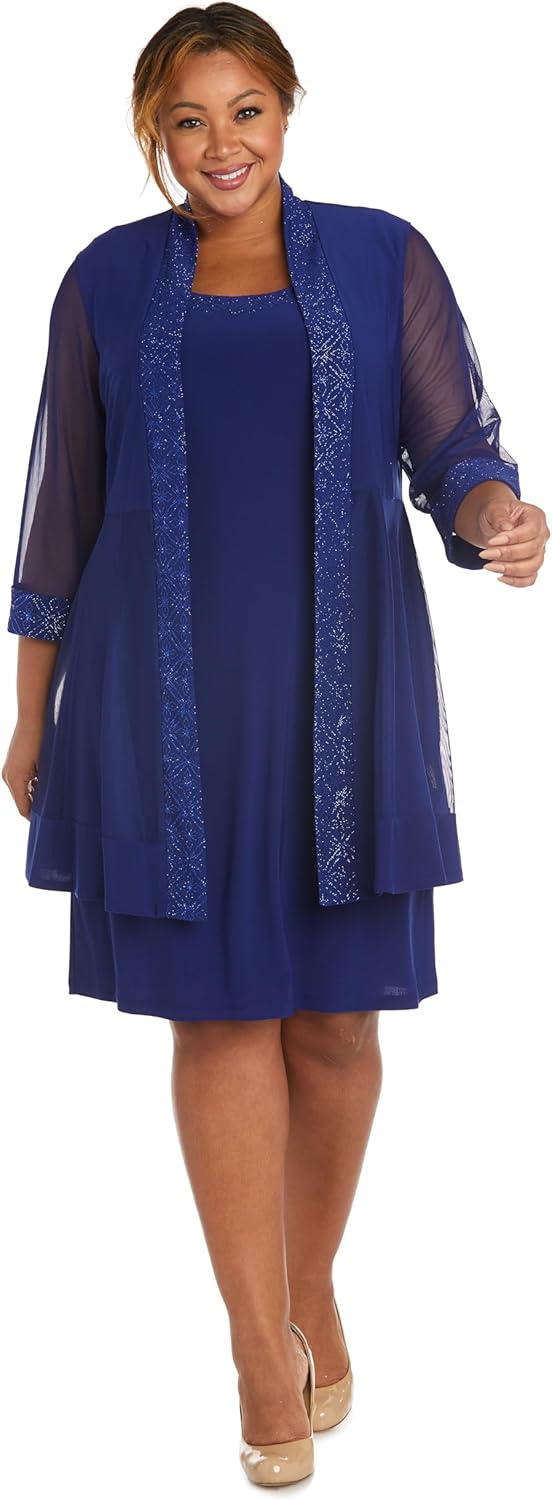 R&M Richards Women's 2-Piece Jacket Dress Set | Knee Length Sheath W/ 3/4 Sleeve Jacket | Mother of The Bride Cocktail Party - Image 5