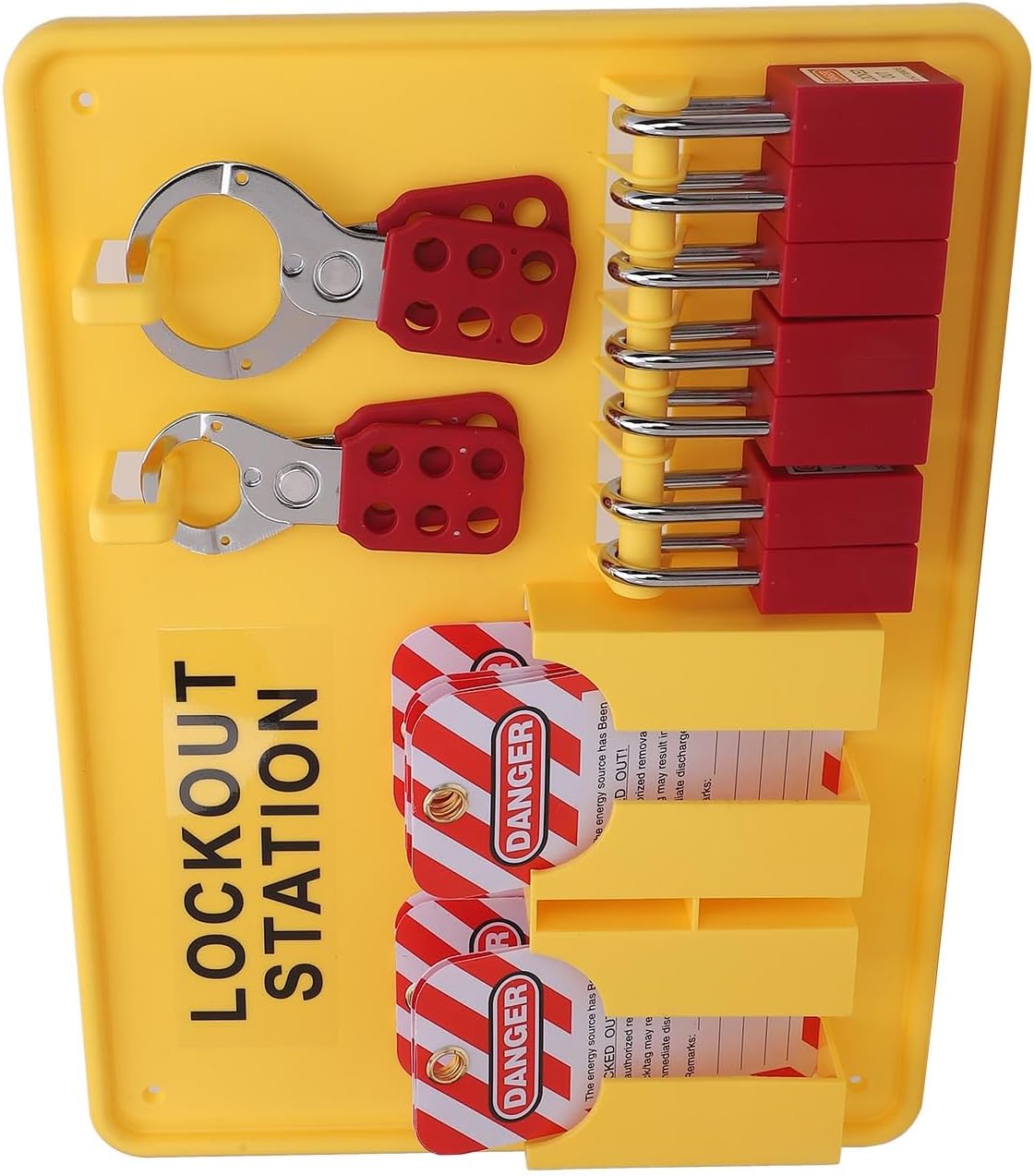 Estink Lockout Tagout Station Loto Kit with 7 Padlocks 10 2 Hasps for OSHA Compliance Safety Supply Wall Mount Industrial Use