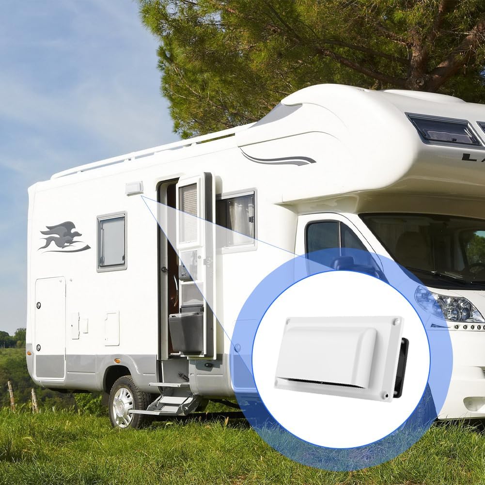 Joyzan Ventilateur D'aération Latéral, Camping Car Grille Ventilation | Aération Intérieure 12V Ensemble Extraction Caravane Remorque Vis Montag Travail Silencieux évent Air 15W RV échappement Côté