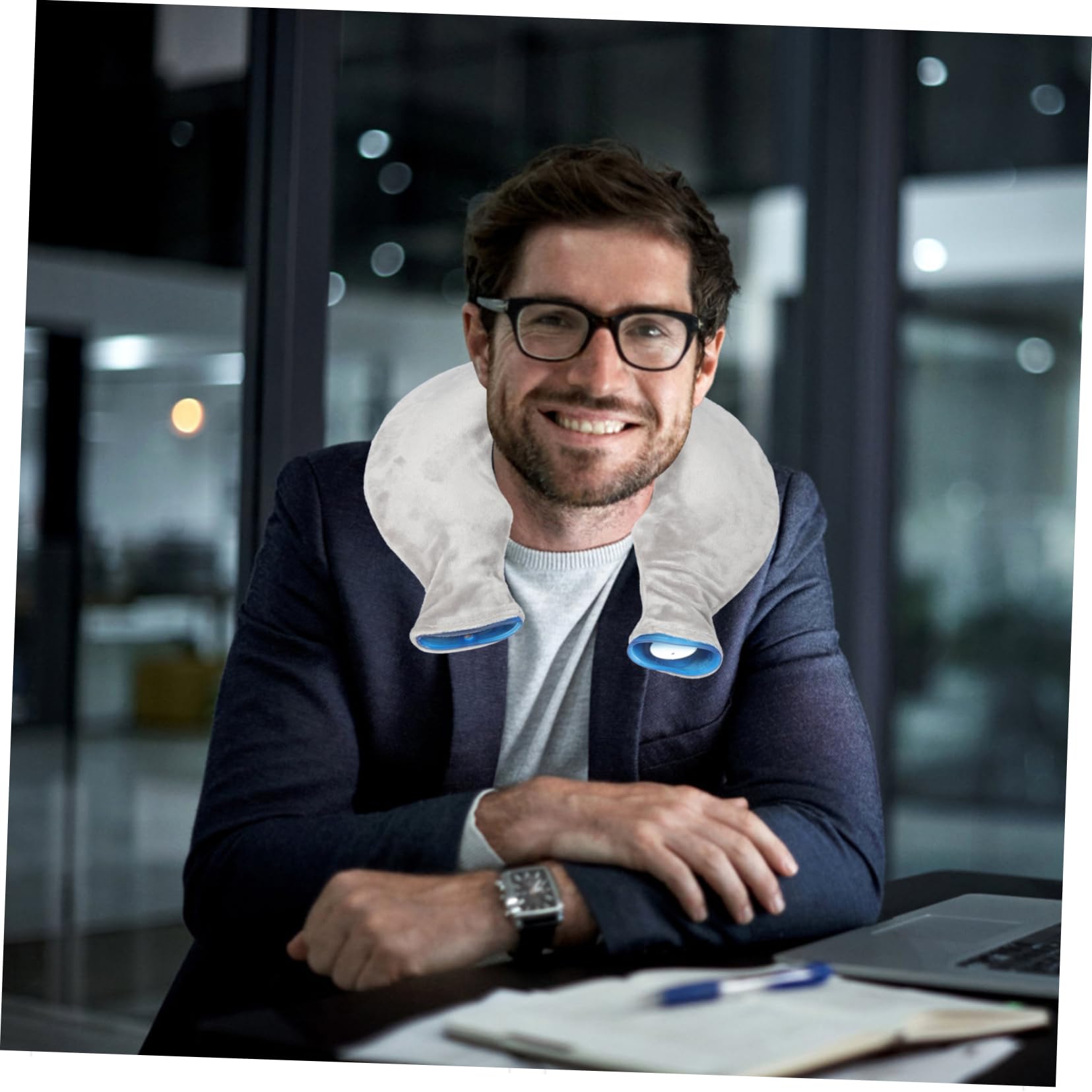 iplusmile Impacco Caldo e Freddo per Collo e Spalle in Gomma e Poliestere, Borsa Riutilizzabile Blu per Trattamento a Casa e Riabilitazione, Allevia Fastidi