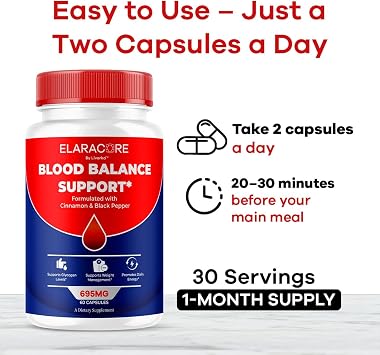 (2 Pack) Elaracore Balance Support Capsules, Elaracore Advanced Formula Supplement Pills All Natural Premium Elaracore Health & Wellness Elarecore Glycogen Multivitamin, 120 Capsules for 2 Months