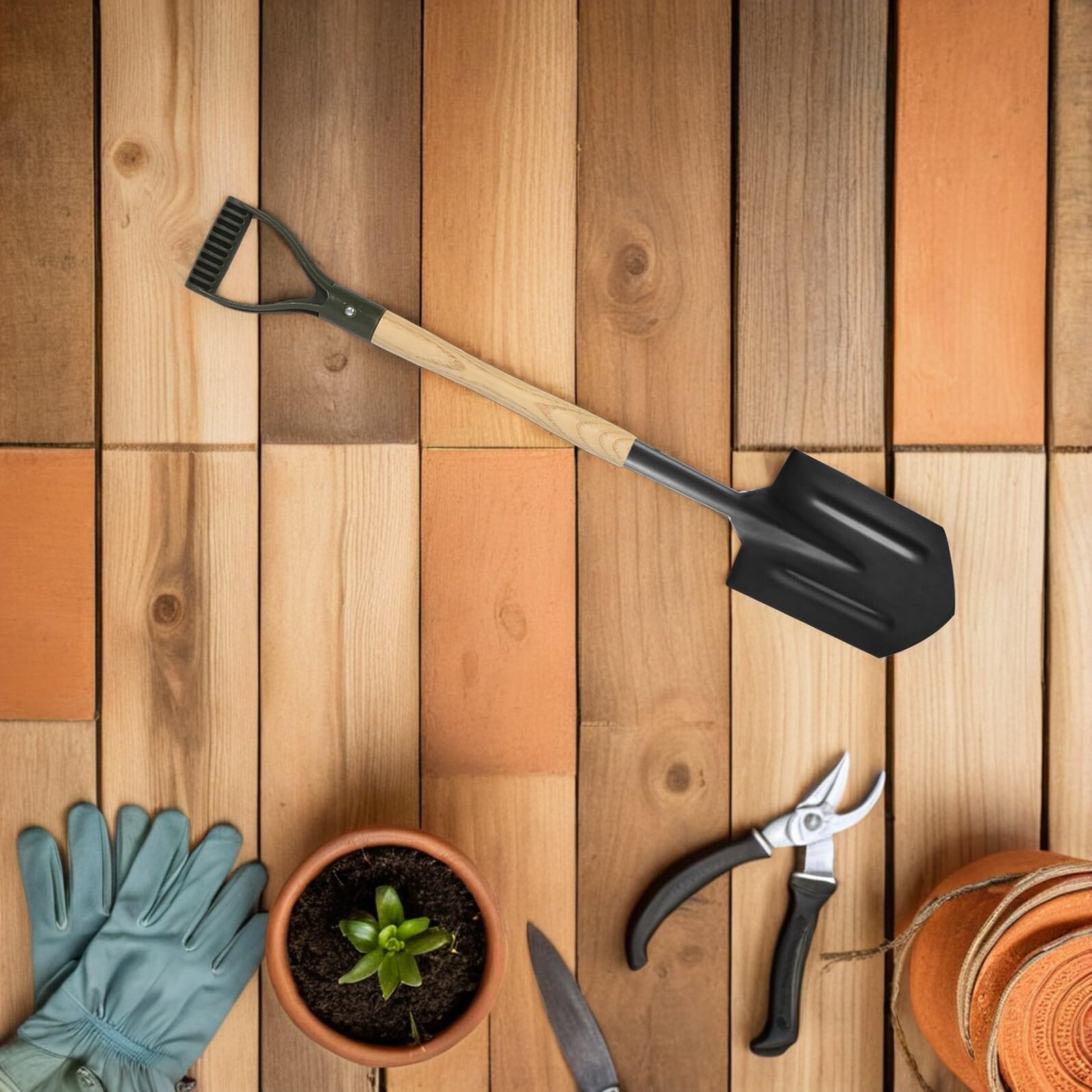 Toyvian 2 Piezas Mango de Pala de Madera para Jardinería Ergonómico Antideslizante de 58 Cm con Agarre en Forma de D para Azadas y Palas de Nieve en Labores de Excavación