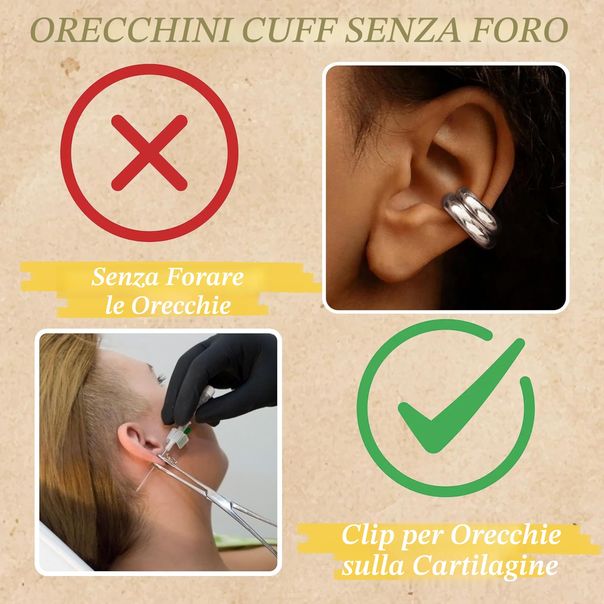 Orecchini da donna non piercing regolabili a clip per orecchio aperto polsino elica avvolgente gioielli regalo per donne ragazze