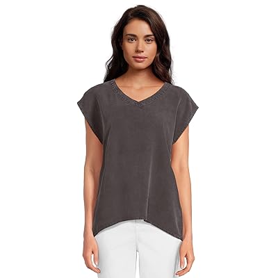 Mod o doc Cap Sleeve V neck Long Tank Top Women