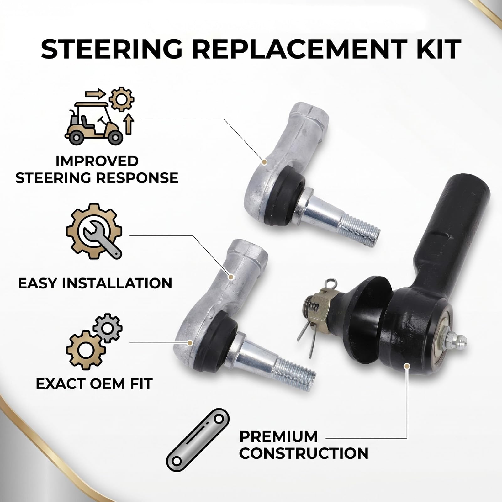 Cryfokt Cart Tie Rod End Set for EZGO TXT 2001-Up