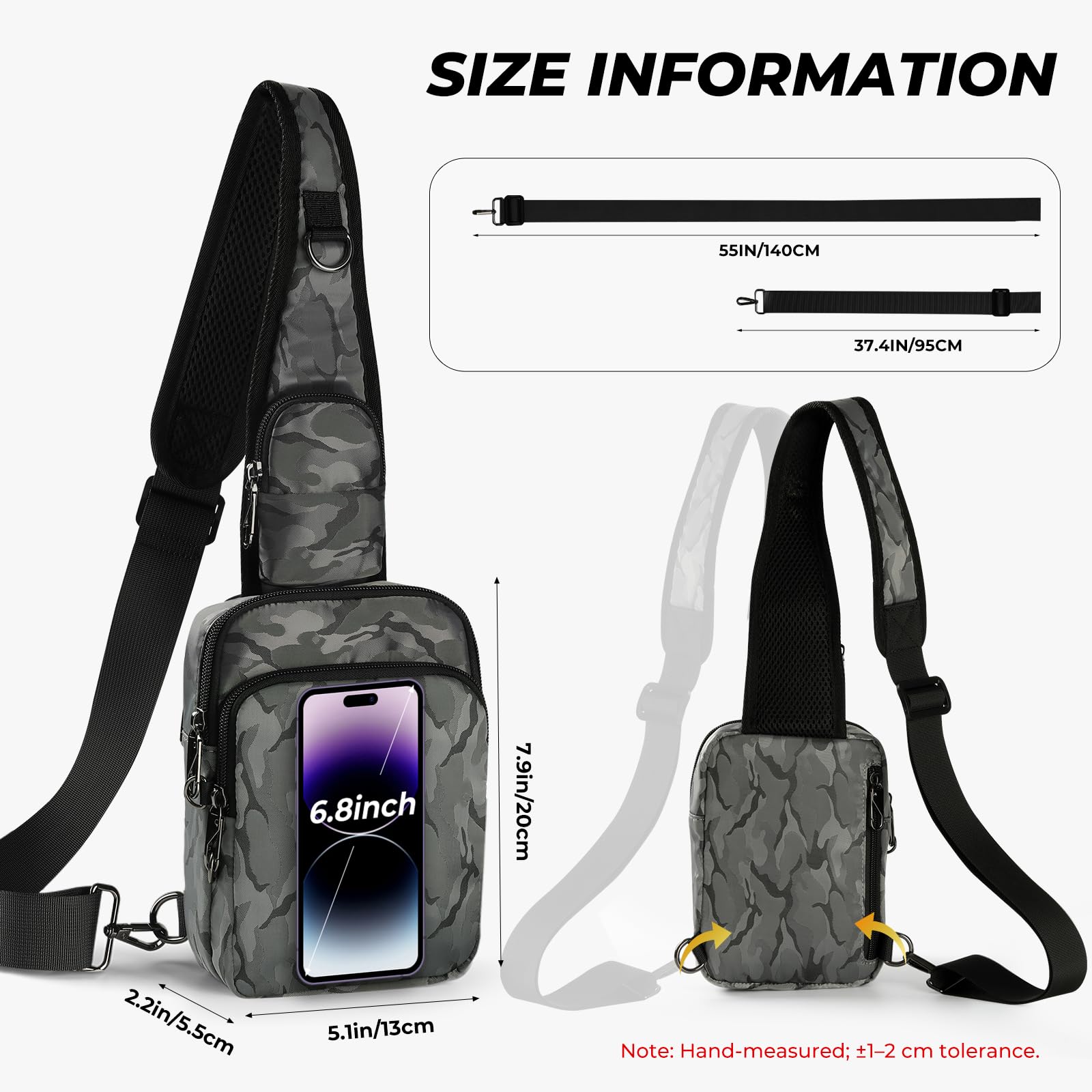Borsa a tracolla anti furto, borsa a tracolla da uomo e da donna, impermeabile, piccola borsa a tracolla con chiusura lampo e blocco RFID