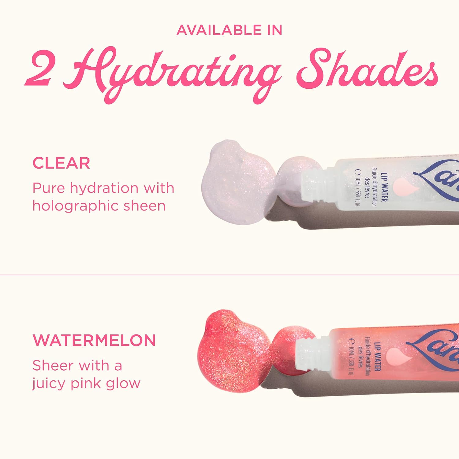 Lanolips Lanolin Lip Water - Clear Gloss Serum - Hyaluronic Acid Lip Balm and Shimmer for a Hydrated Glow - Lanolin Oil Moisturizer for Dry, Cracked Skin (10ml / 0.34 fl oz)