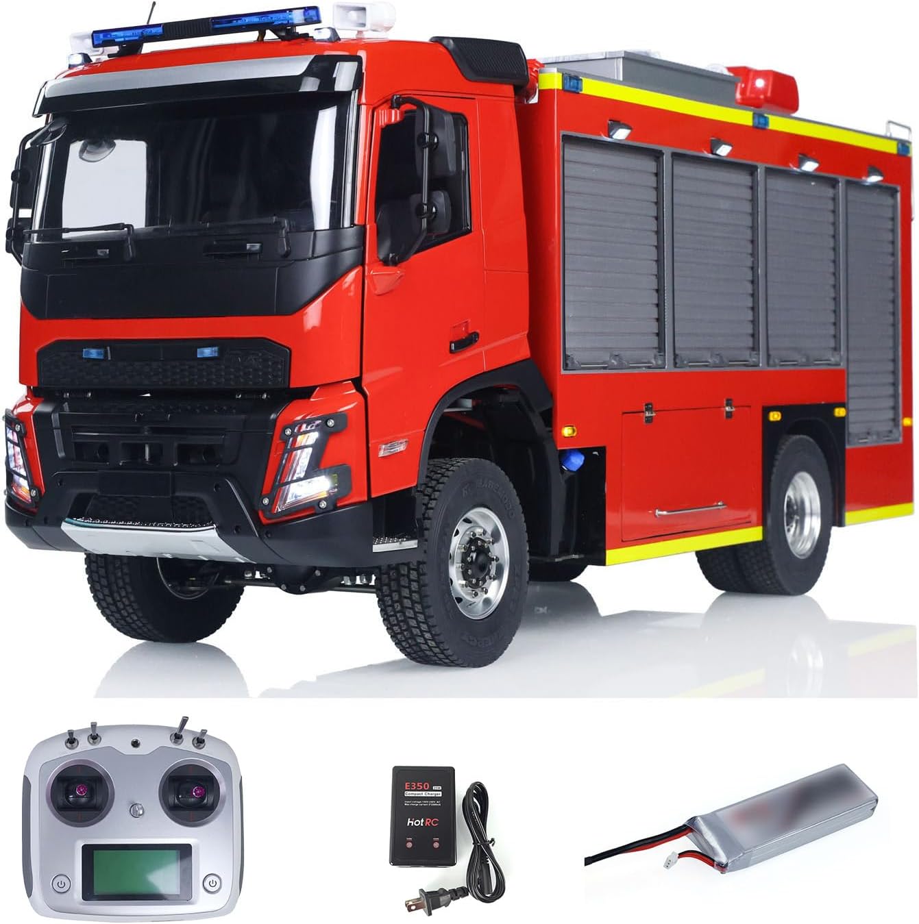 TOUCAN RC HOBBY 1/14 RC Fire Fighting Truck RTR Radio Controlled Car Model VO FMX AWD 2Speed Metal Gerabox Axles Water Spraying Electric Vehicle