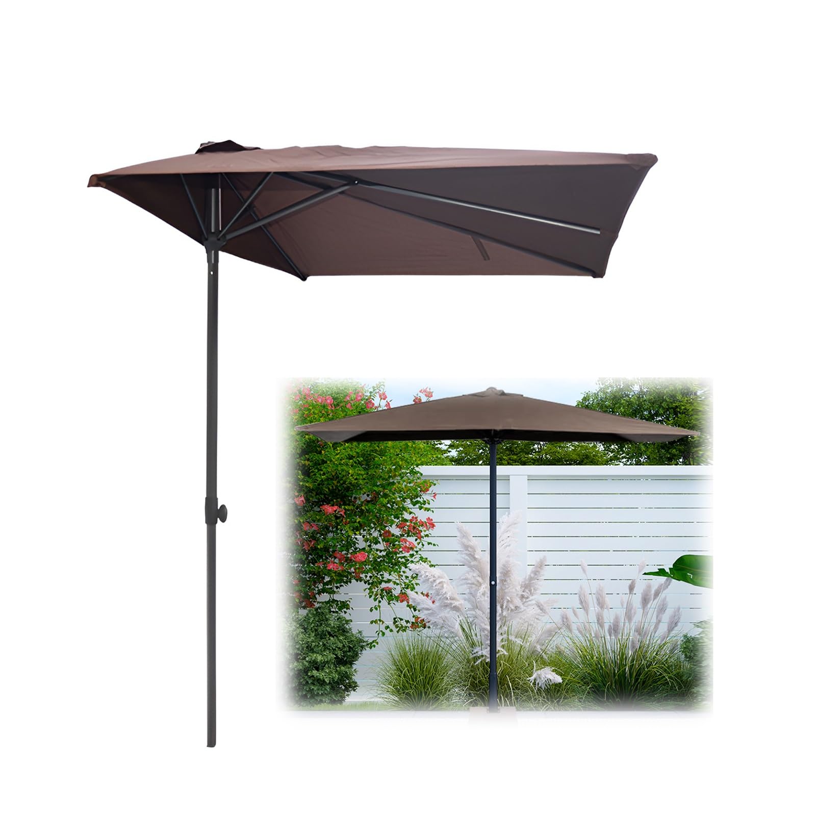 Elimina el calor en la ventana con el parasol de pared de 8,2x4,3 pies y altura ajustable