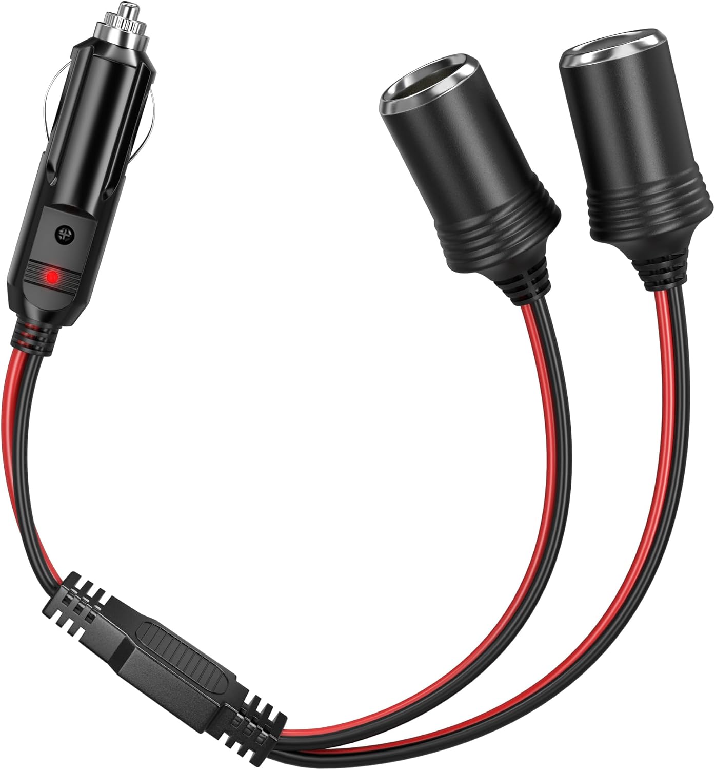 Energeaster 12FT 12V Cigarette Lighter Extension Cord 16AWG, Male to Female Socket 72W/6A Extension Cable with LED Light for Air Compressors, Mini Fridges, Car Vacuums and Other 12V Devices