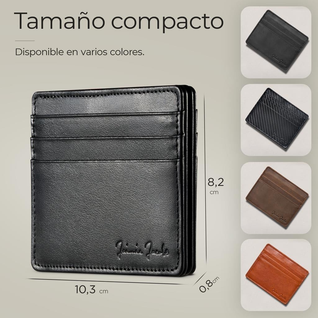 Jaimie Jacobs Flap Boy Slim Magic Wallet - Cartera Mágica con Protección RFID para Tarjetas de Crédito, Tarjetero para Hombre de Cuero Auténtico