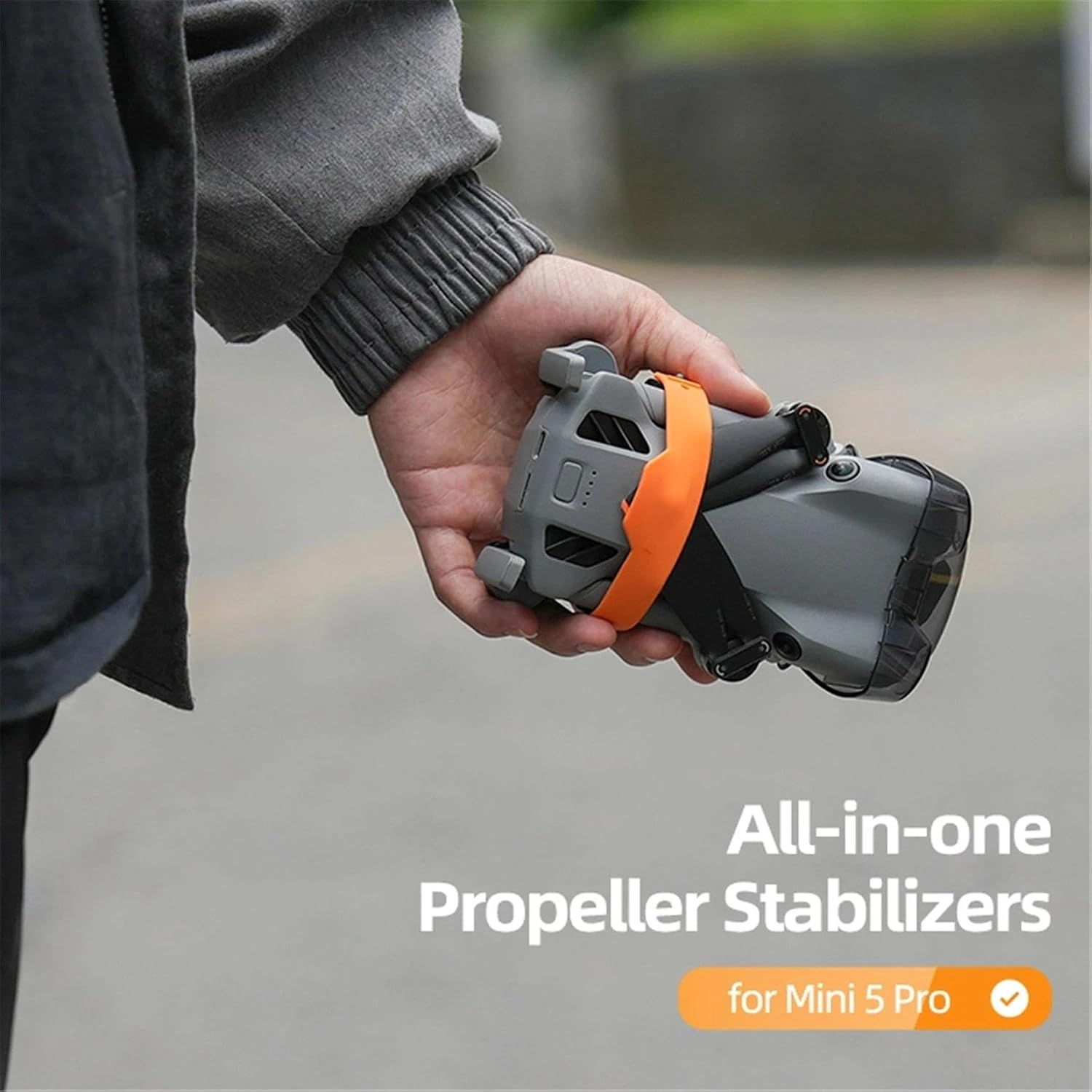 Mini 5 Pro Propellers Holder for DJI Mini 5 Pro Drone Propeller Stabilizer Fixator Transportation Blades Props Bottom & Vision Protector Mount Camera Drones Quadcopter Accessoires(Orange)