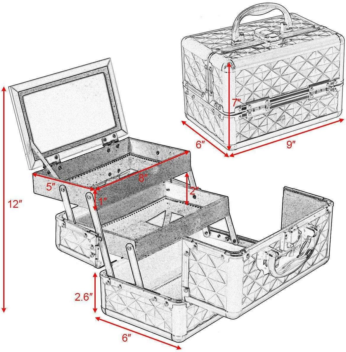LKOP Beauty Cosmetic Makeup Case Organizer With Mirror & Extendable Trays Cosmetic-display-cases Makeup organizer Bathroom organizer Makeup bag Storage cabinet Bathroom storage Makeup vanity Mak