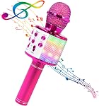 BlueFire 4 in 1 Handheld Karaoke Microphone, Portable Karaoke System with Speaker, Karaoke Machine Home KTV Player with Record Function for Android & iOS Devices (Silver)