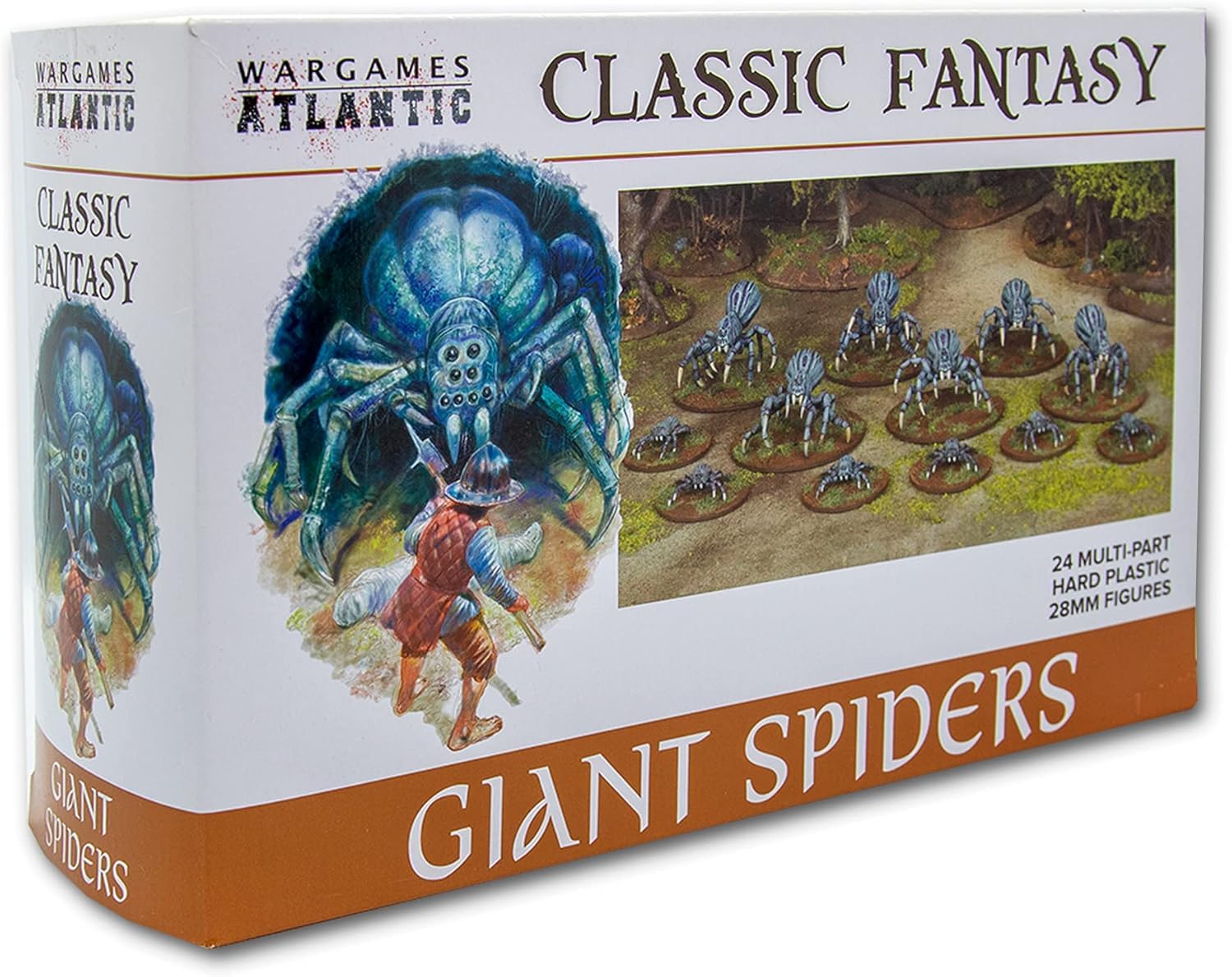 Wargames Atlantic Giant Spiders (24 Hard Plastic 28mm Figures) - Classic Fantasy, Forests, Racing - Plastic Model Kit - Unisex - Ages 6+