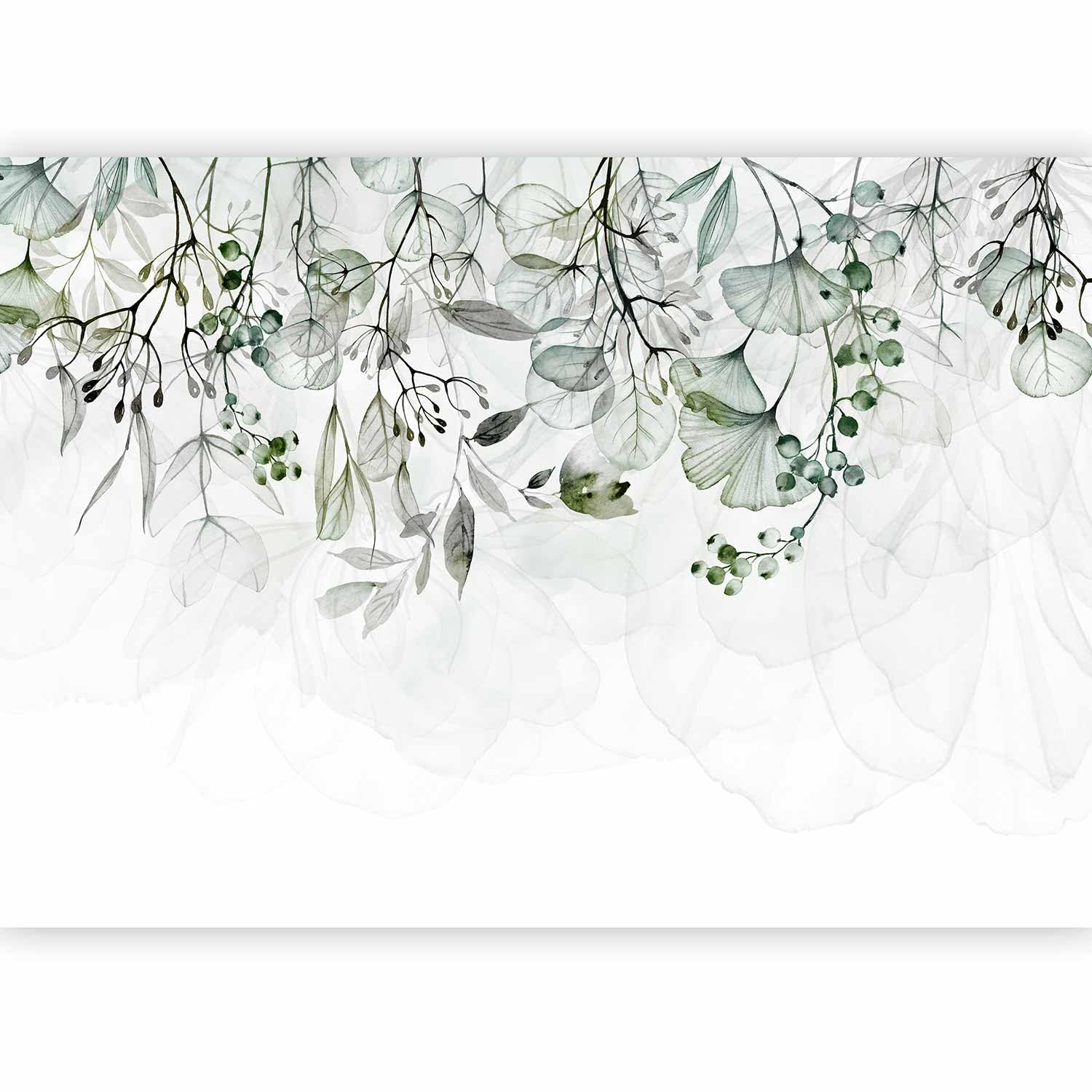 artgeist Wall Mural Green Leaves 173x124 in - Peel and Stick Self-Adhesive Wallpaper Removable Large Sticker Foil Wall Decor Print Picture Design Ivy Nature Plants Like Painted b-A-0694-a-d