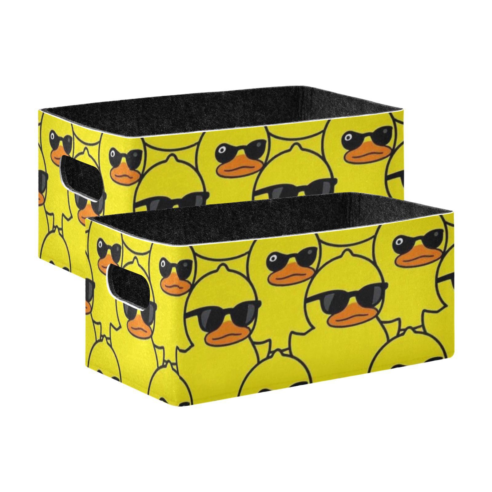 Panier de rangement jaune en caoutchouc chic et durable lot de 2 pour dressing