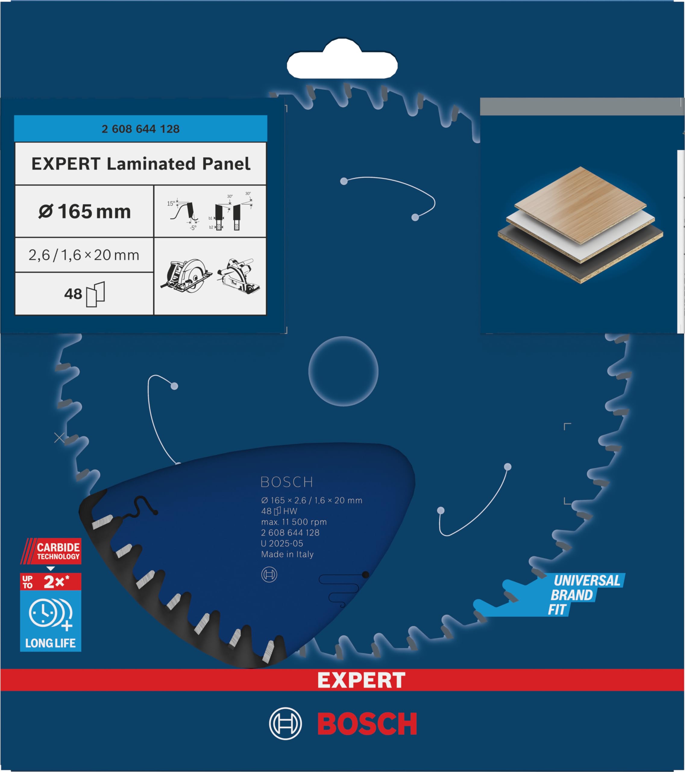 Bosch Accessories CSB Expert LaminatedPanel: 165x20x48D