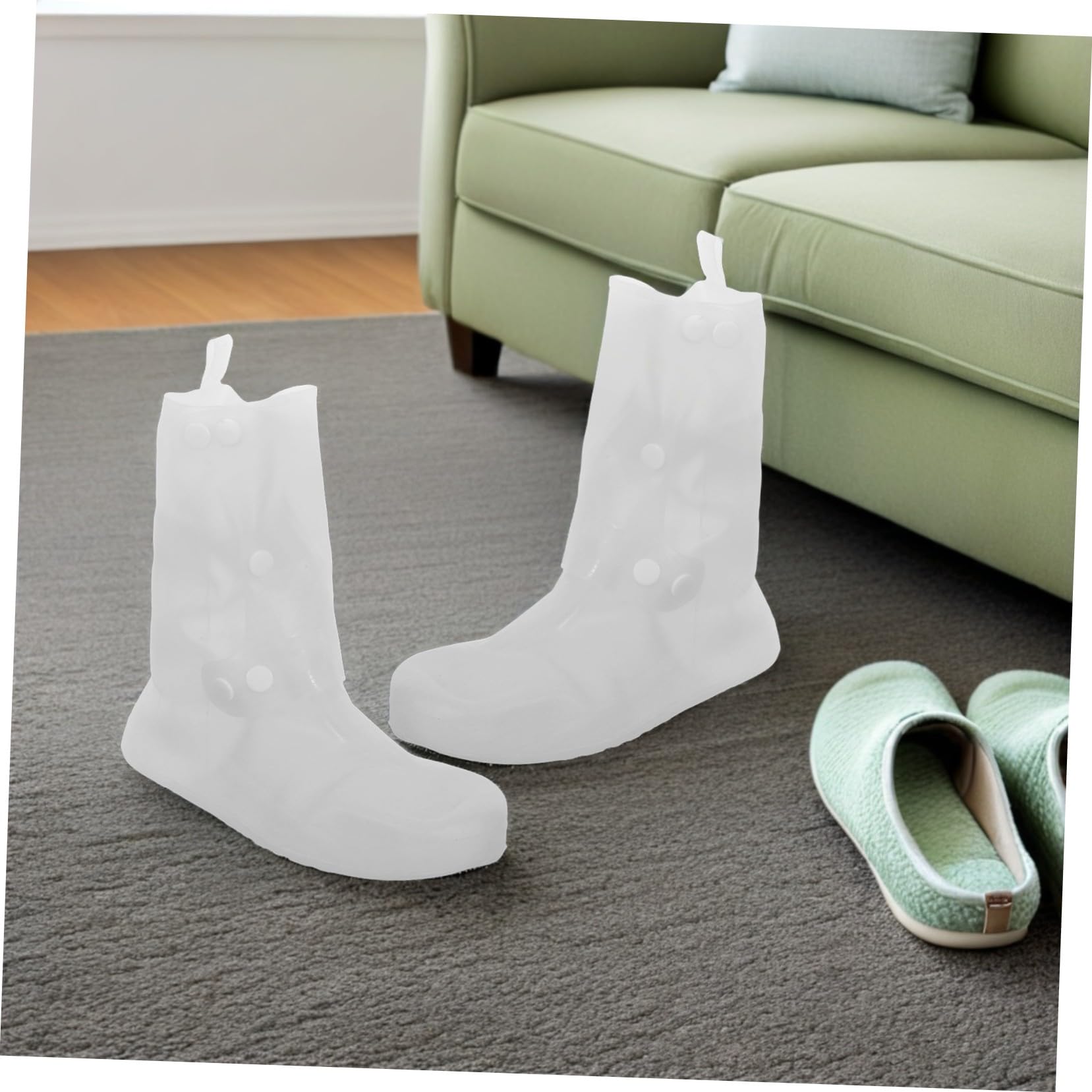 Abaodam 2 Pares Fundas Impermeables Antideslizantes para Zapatos Cubrezapatos Reutilizables de Silicona Plegables para Lluvia y Ciclismo Talla Pack para Hombres y Mujeres