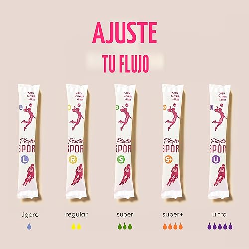 Vista 5 de Playtex Sport - Multipack de tampones (24 unidades regulares/24 unidades super), sin fragancia - 48 unidades Tampones regulares y super, Playtex