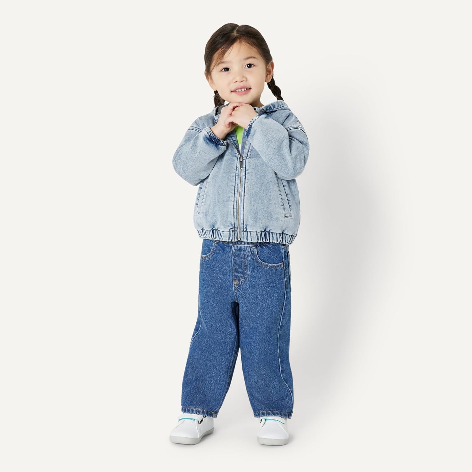 Amazon Essentials Unisex Babies' Soft Stretch Regular-Fit Denim Jacket with Hood