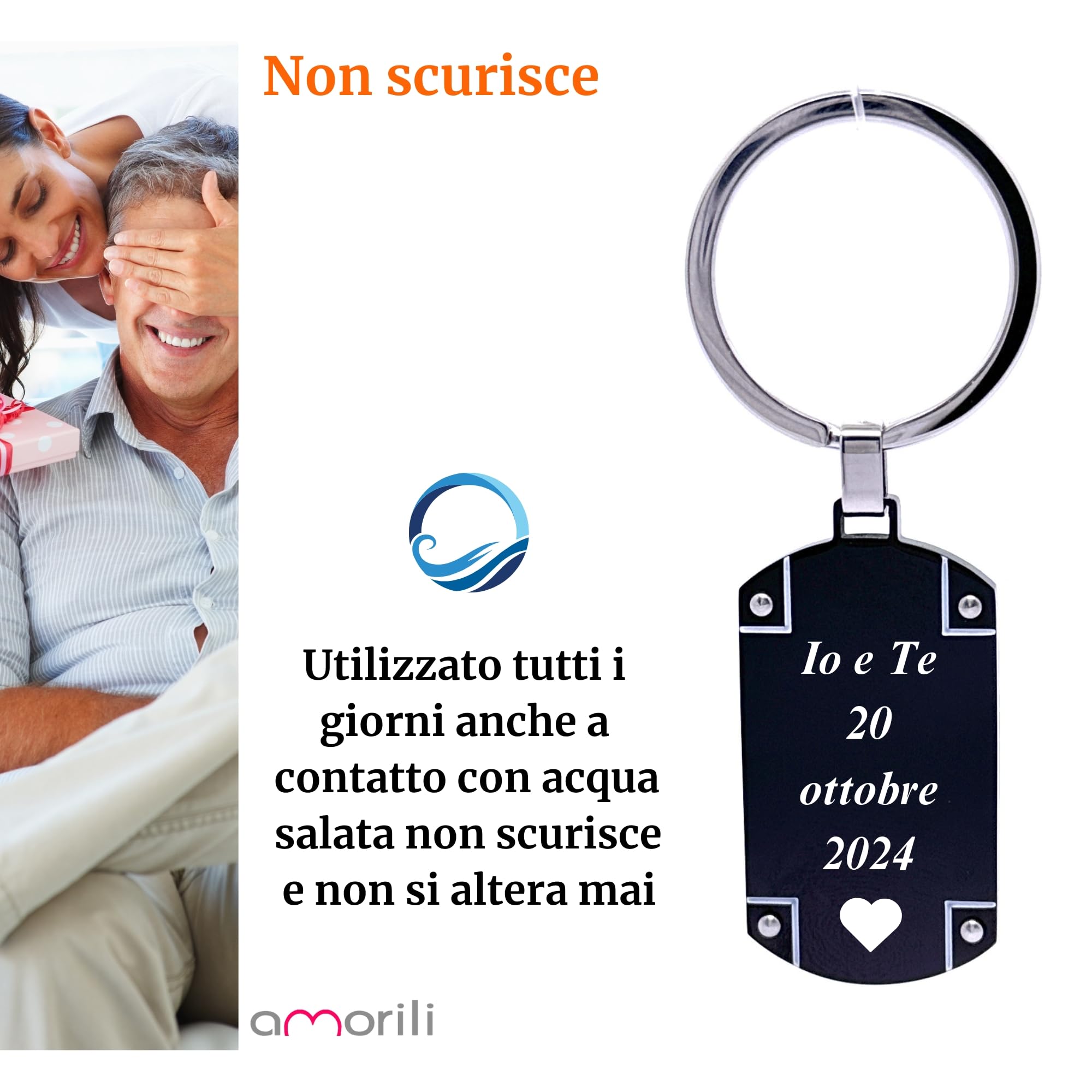 Portachiavi uomo piastra acciaio prt0040