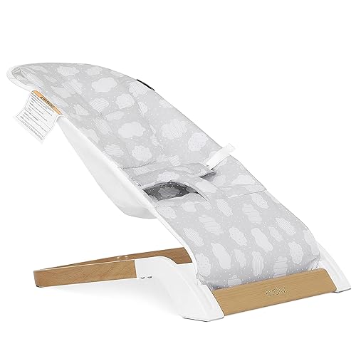 Evolur Koko - Bouncer portátil para bebés en color gris nube, tela transpirable, funda de asiento extraíble, fácil de limpiar para bebé