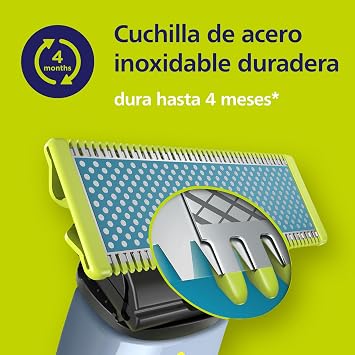 Philips OneBlade First Shave Authentic Beard Trimmer, Men's Shaver, 2 Blades, USB-A Charger without Wall Adapter, QP1324/30