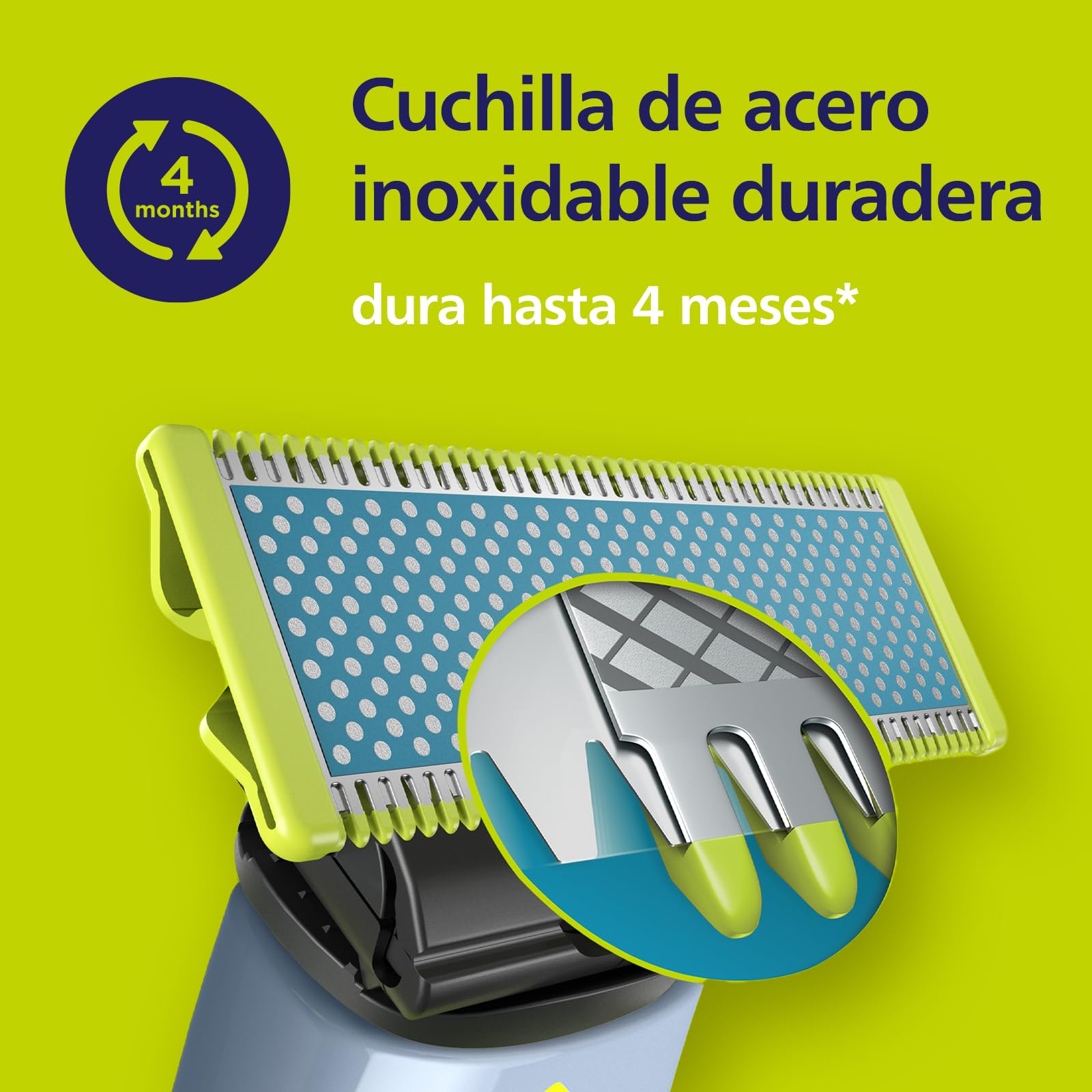Philips OneBlade First Shave Auténtica Recortadora de Barba, Maquina de Afeitar Hombre, 2 Cuchillas, Cargador USB-A sin adaptador de pared, QP1324/30